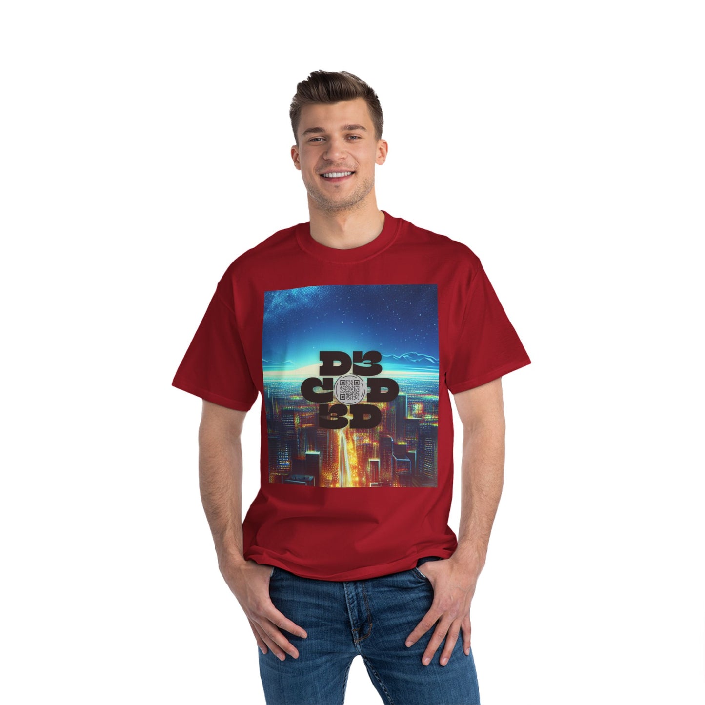 ENCODED | STAY TO SEE WHY IT WAS WORTH IT Unisex Beefy-T® short-sleeve T-Shirt