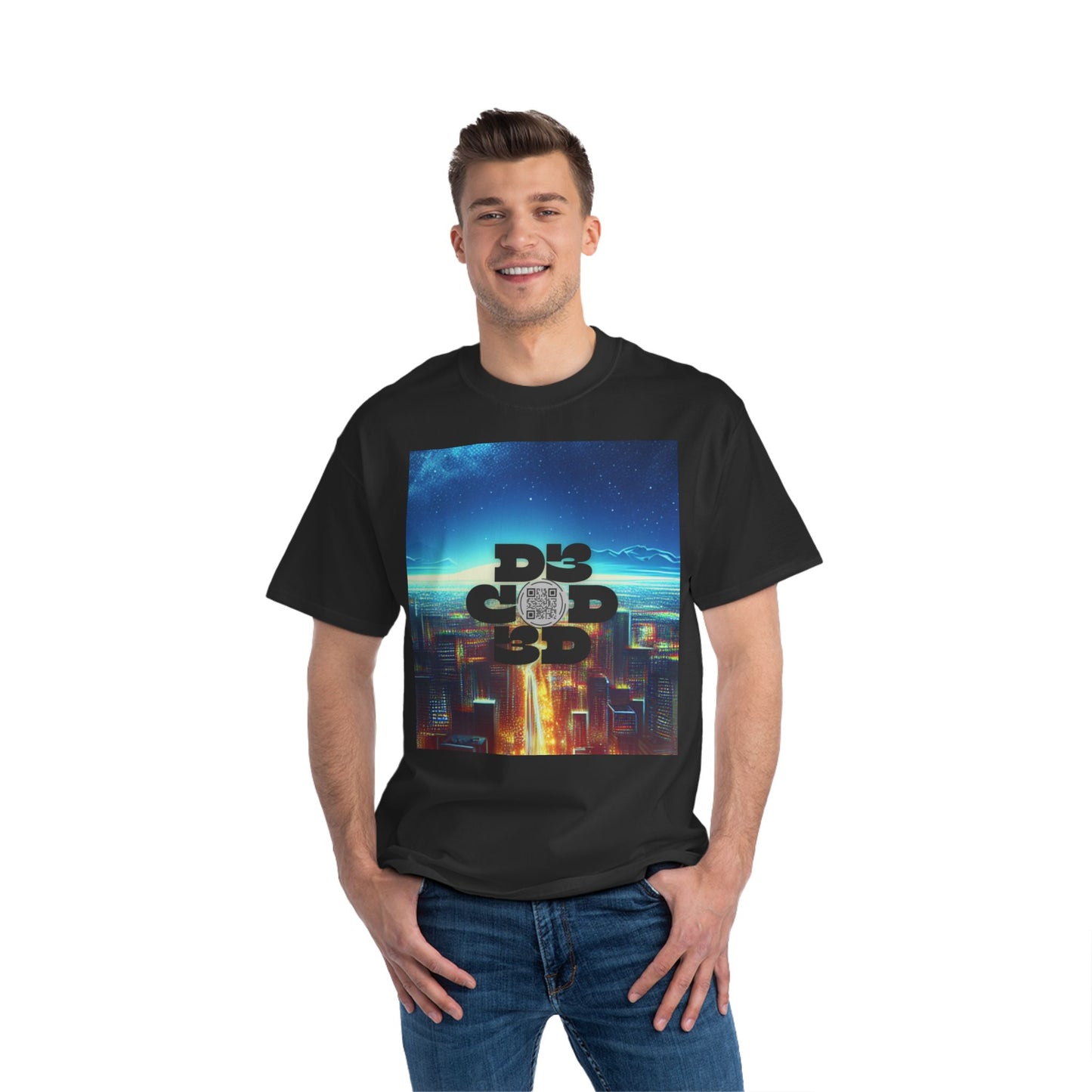 ENCODED | STAY TO SEE WHY IT WAS WORTH IT Unisex Beefy-T® short-sleeve T-Shirt