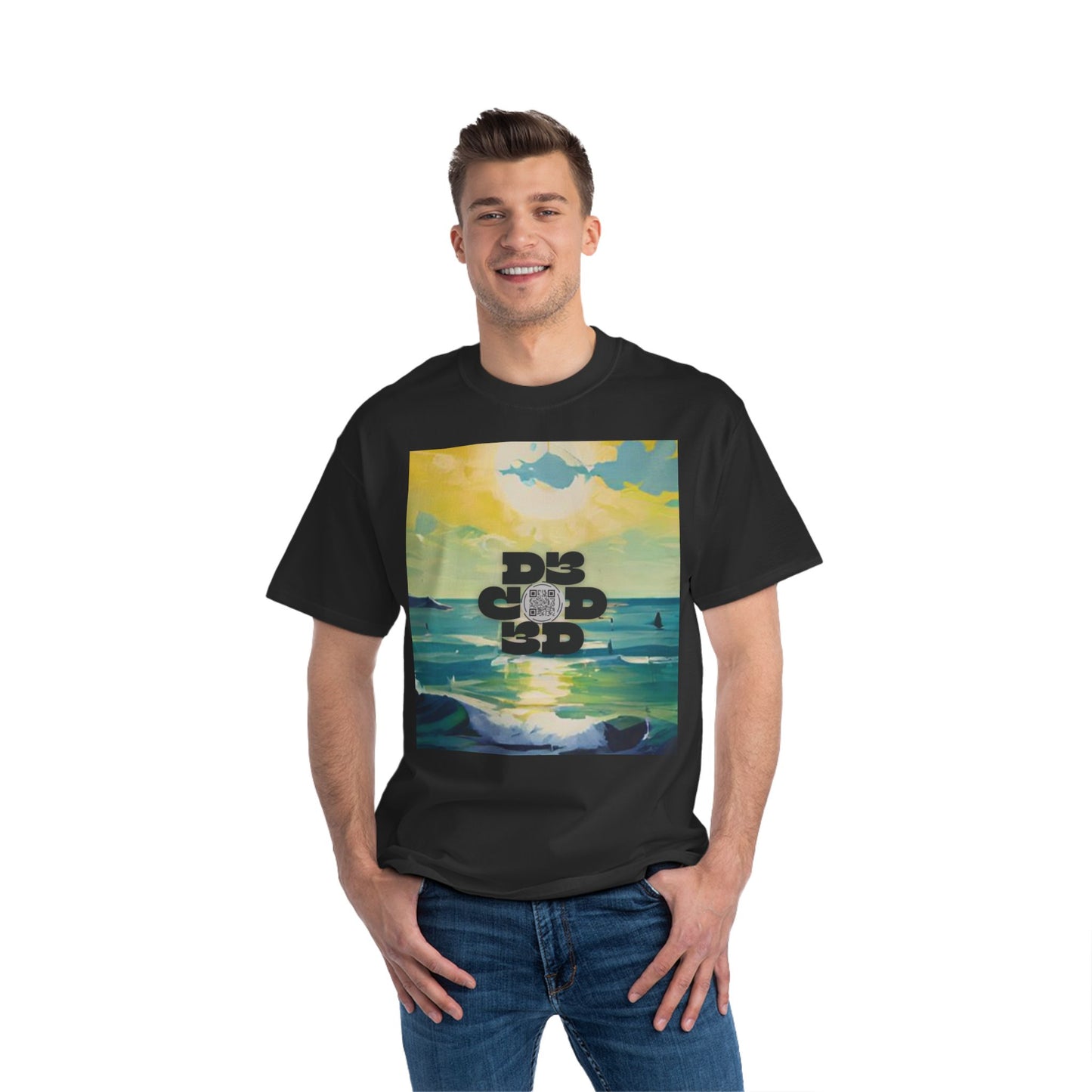 ENCODED | FIND YOUR HAPPY PLACE Unisex Beefy-T® Short-Sleeve T-Shirt