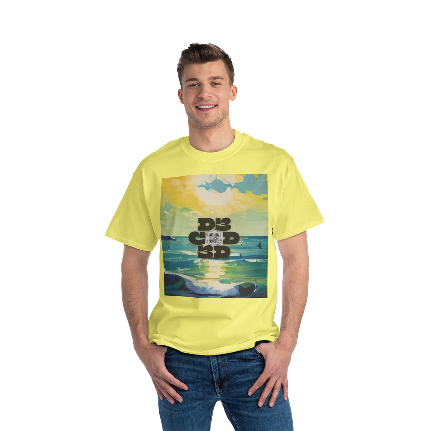 ENCODED | FIND YOUR HAPPY PLACE Unisex Beefy-T® Short-Sleeve T-Shirt