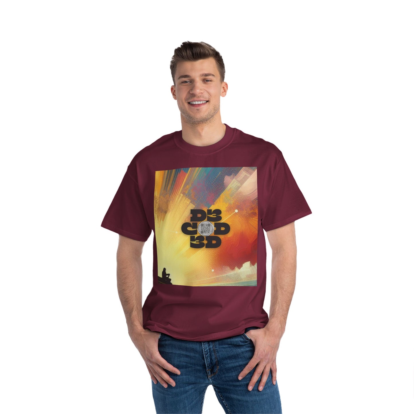 ENCODED | STAY ADVENTUROUS Unisex Beefy-T® Short-Sleeve T-Shirt