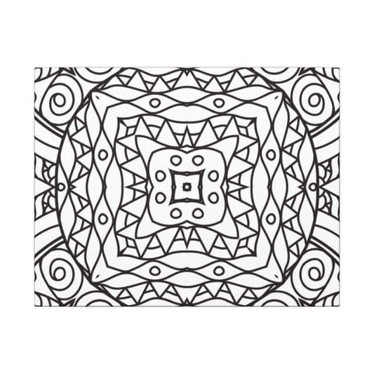 Paint-Your-Own Mandala Canvas Design #9, Stretched, 0.75" (Multi-Size)