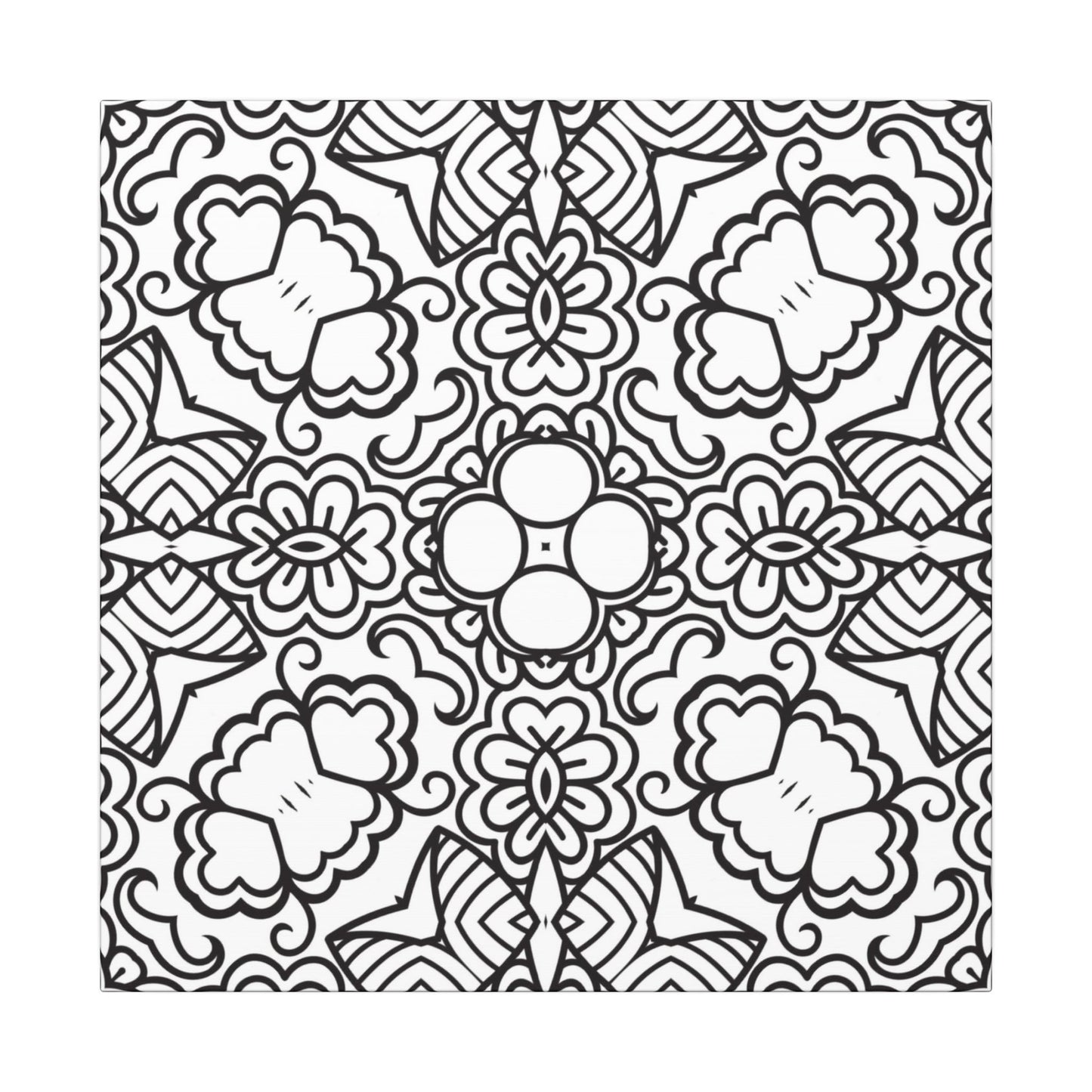 Paint-Your-Own Mandala Canvas Design #16, Stretched, 0.75" (Multi-Size)