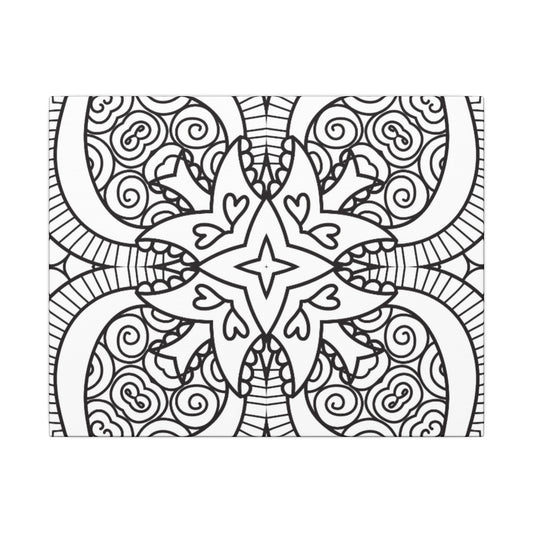 Paint-Your-Own Mandala Canvas Design #17, Stretched, 0.75" (Multi-Size)