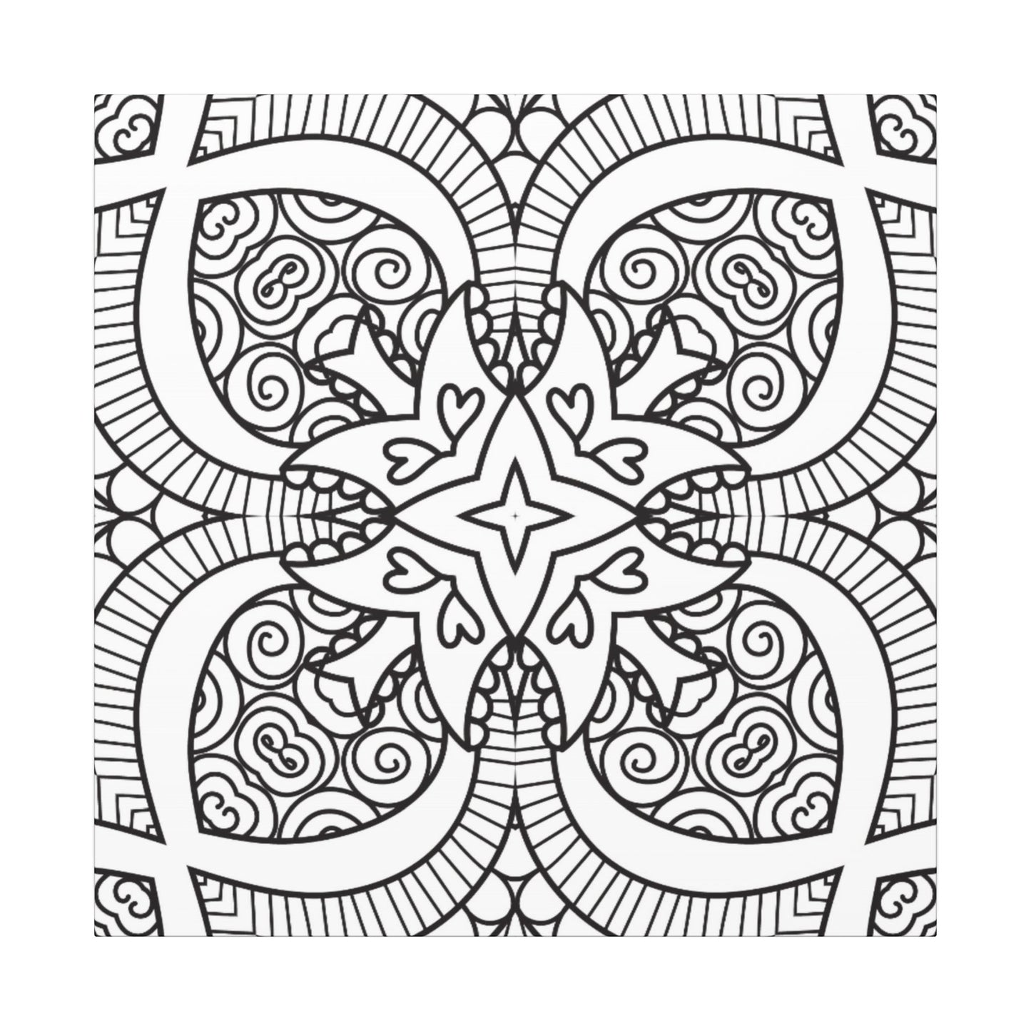 Paint-Your-Own Mandala Canvas Design #17, Stretched, 0.75" (Multi-Size)