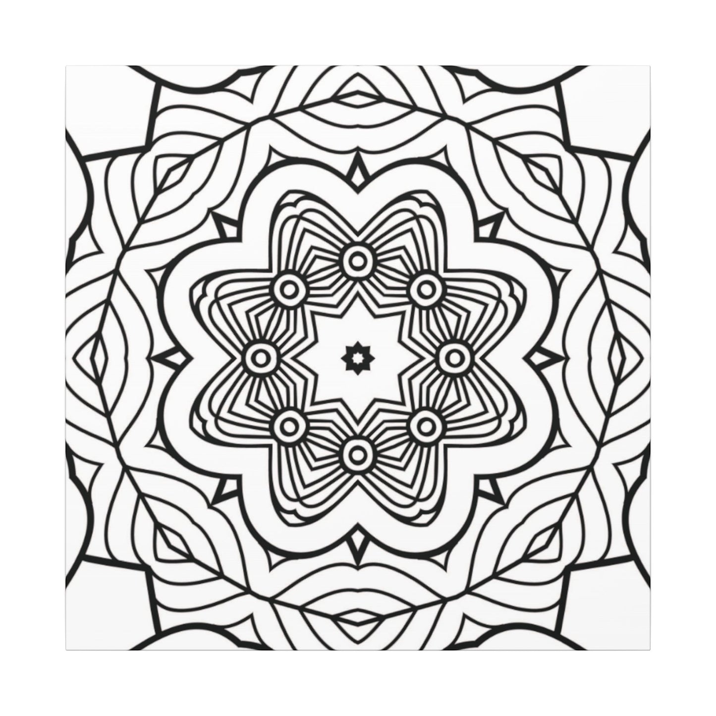 Paint-Your-Own Mandala Canvas Design #43, Stretched, 0.75" (Multi-Size)