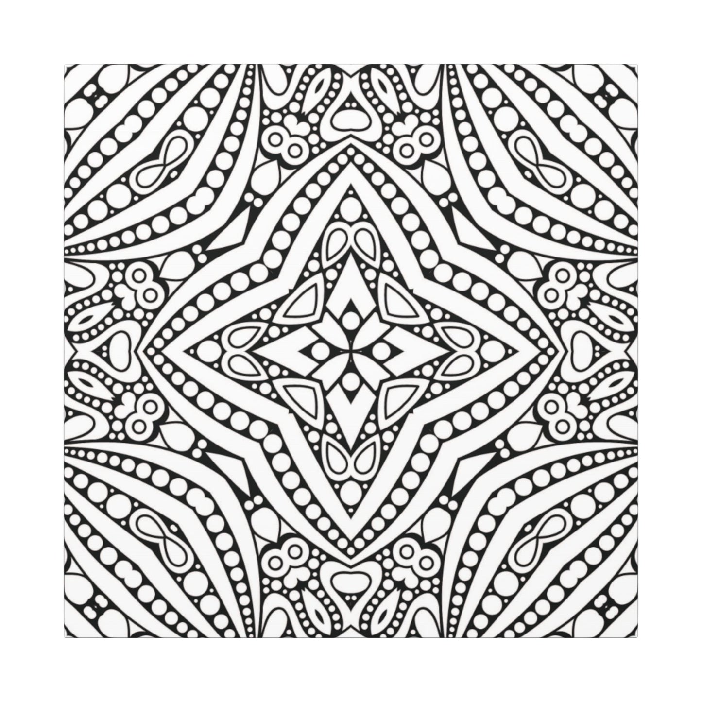 Paint-Your-Own Mandala Canvas Design #46, Stretched, 0.75" (Multi-Size)