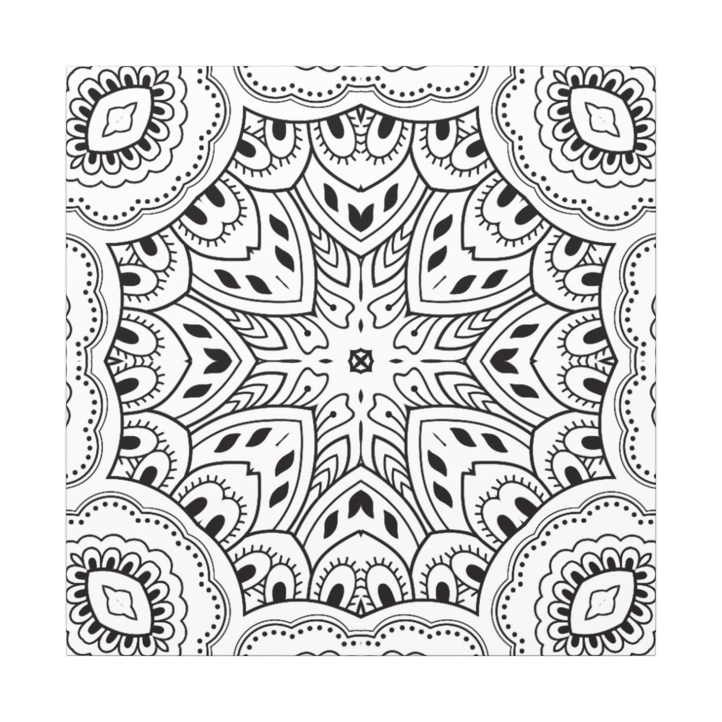 Paint-Your-Own Mandala Canvas Design #5, Stretched, 0.75" (Multi-Size)