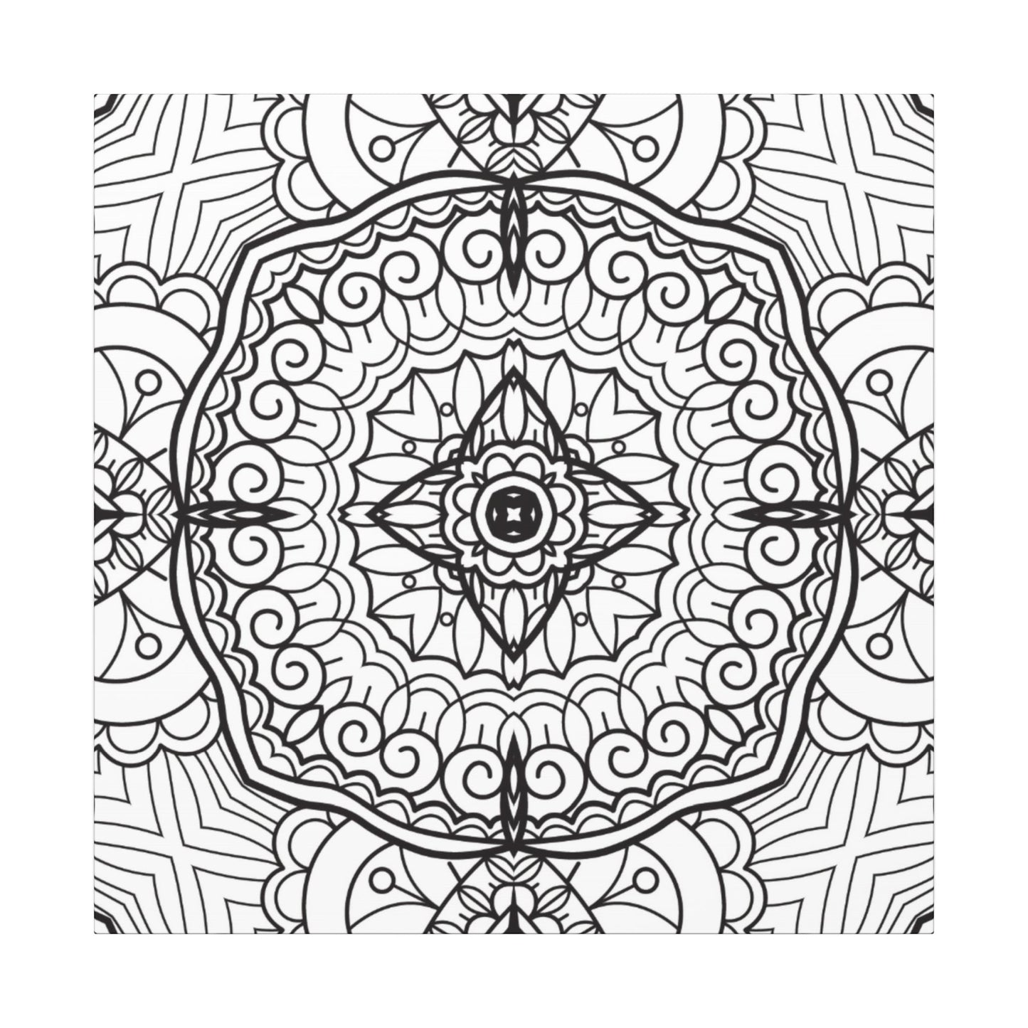 Paint-Your-Own Mandala Canvas Design #23, Stretched, 0.75" (Multi-Size)