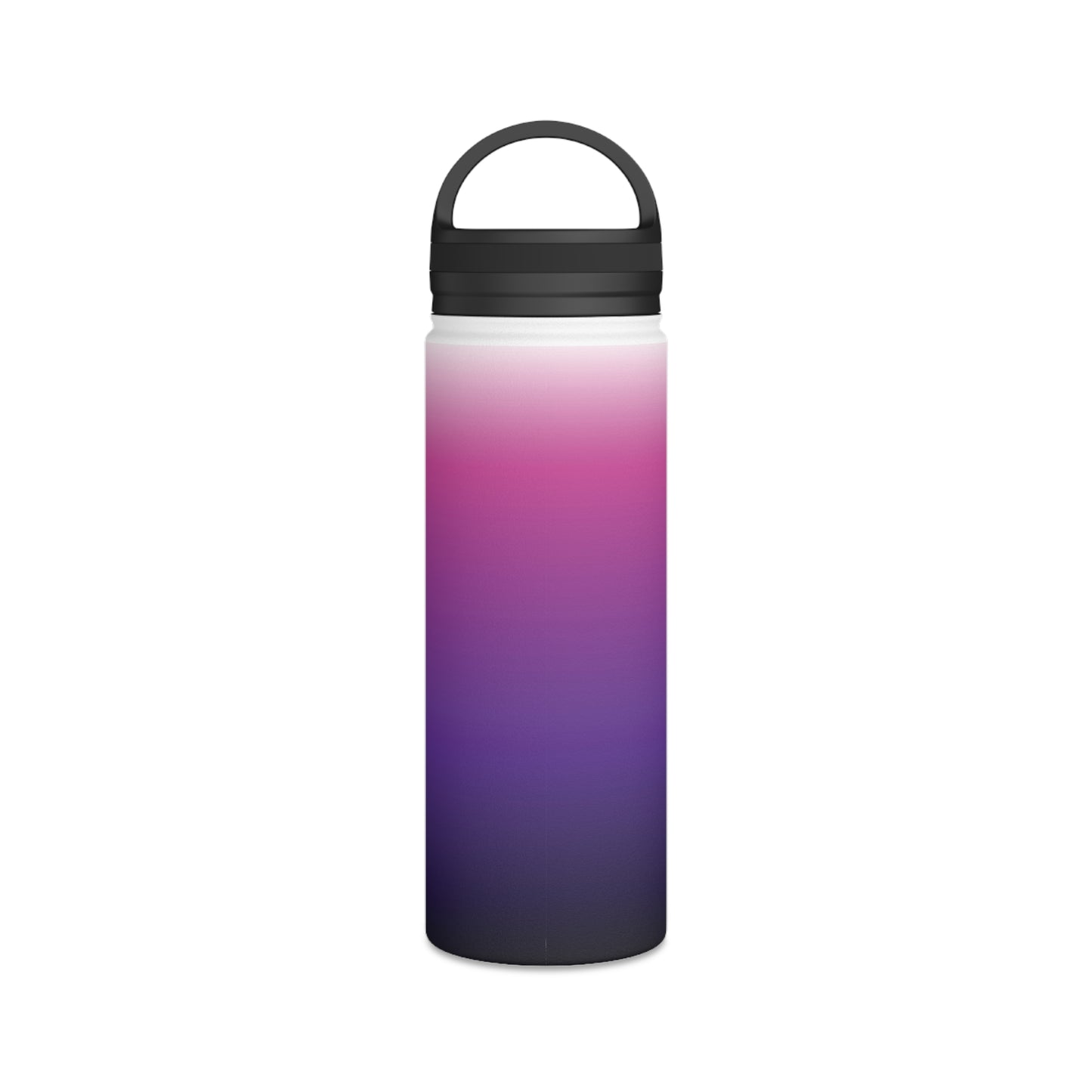 Ombré Stainless Steel Water Bottle with Handle Lid — Gradient Pink to Purple, Insulated Travel Bottle