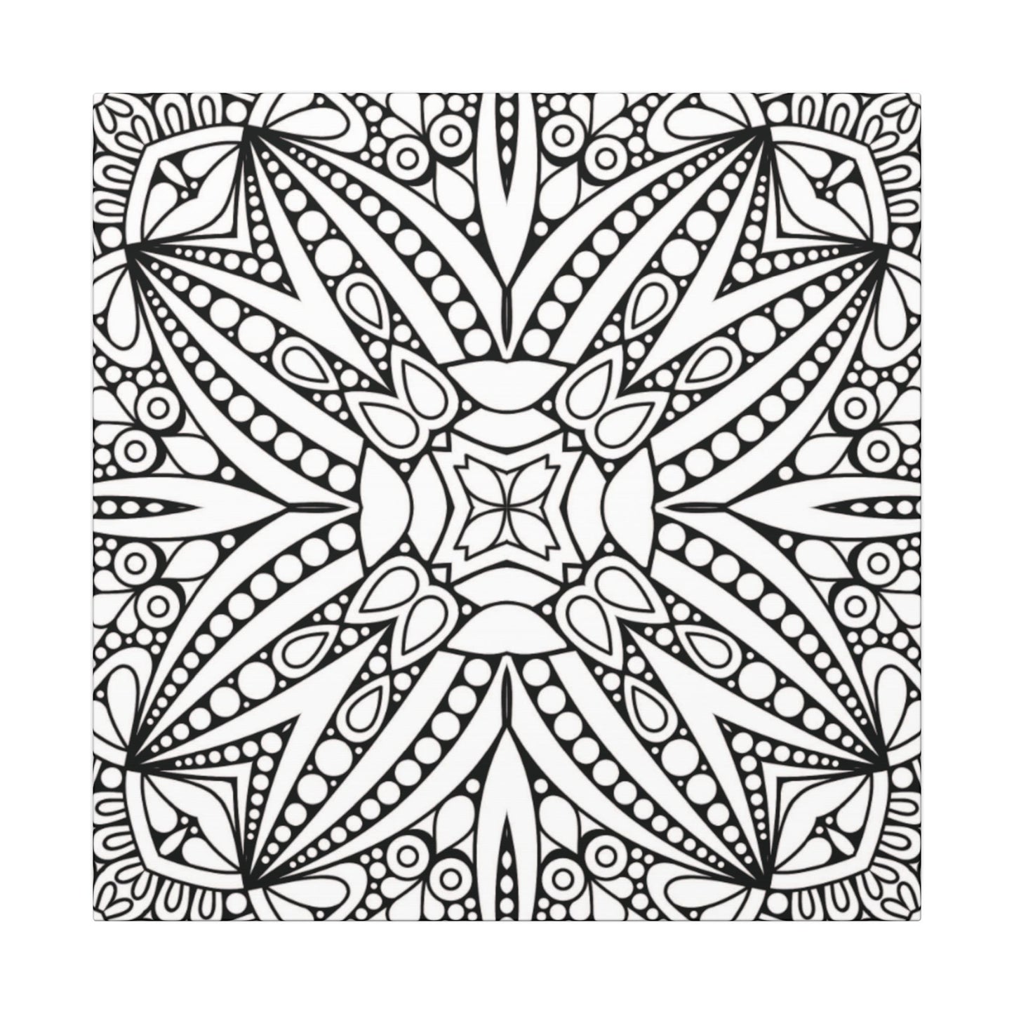 Paint-Your-Own Mandala Canvas Design #41, Stretched, 0.75" (Multi-Size)