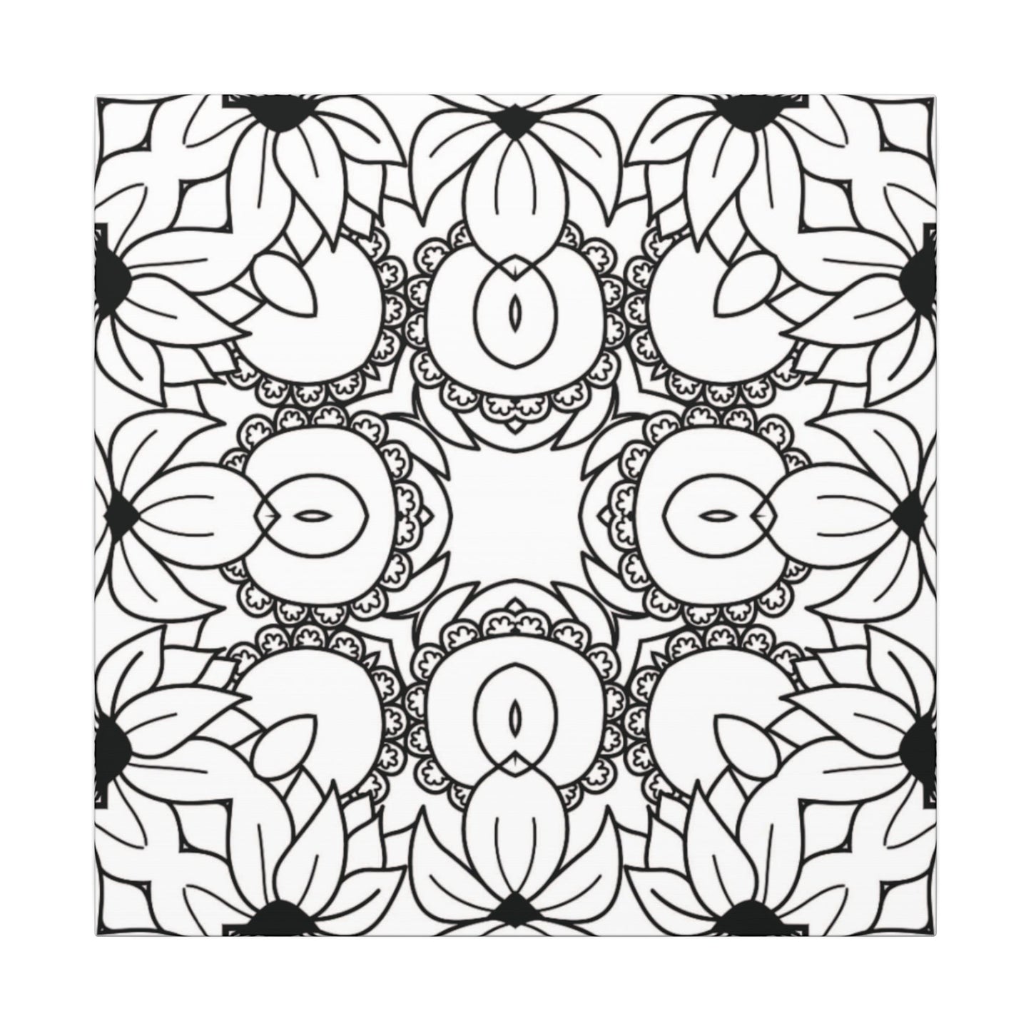 Paint-Your-Own Mandala Canvas Design #48, Stretched, 0.75" (Multi-Size)