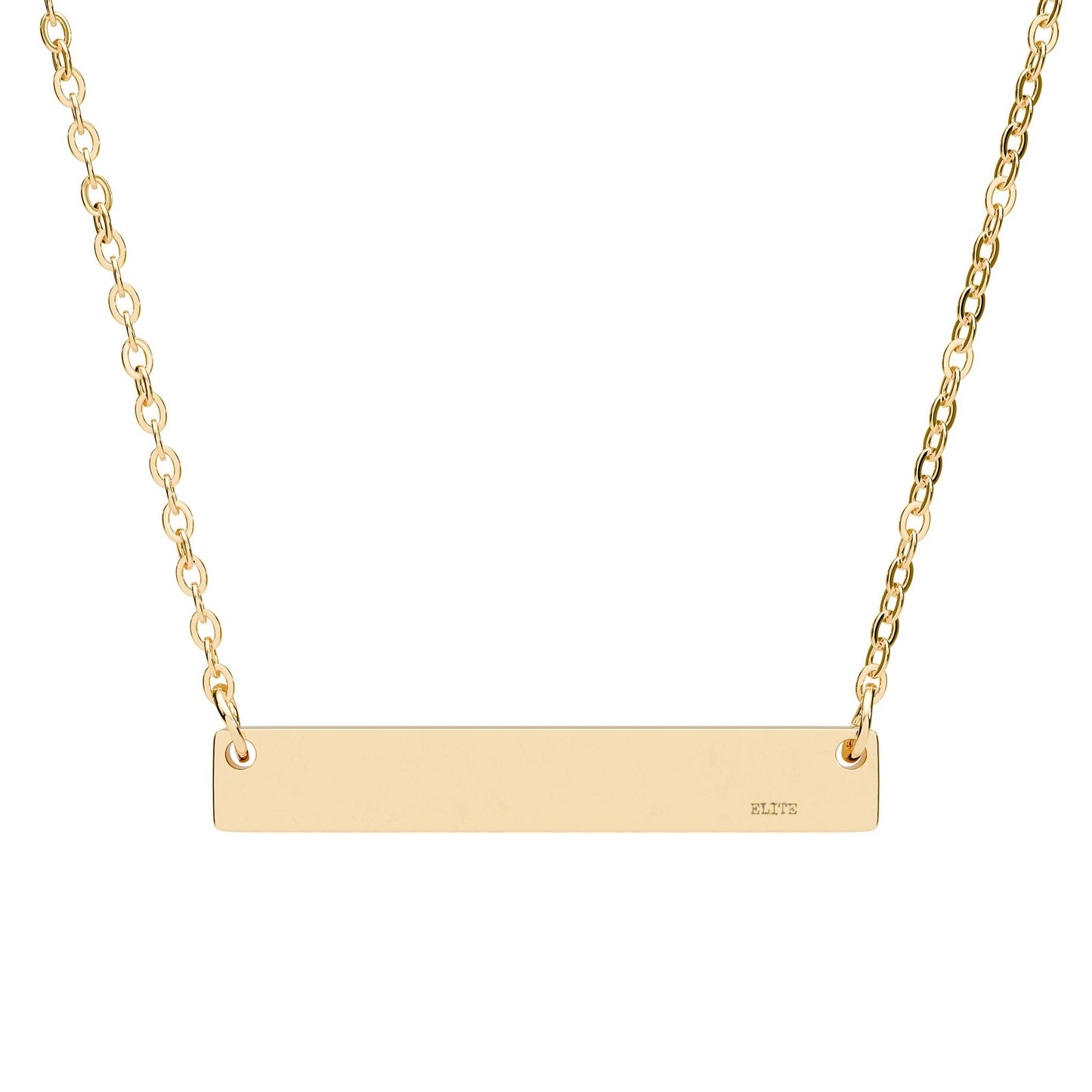 Engravable Horizontal Bar Necklace — Personalized Name/Message Pendant