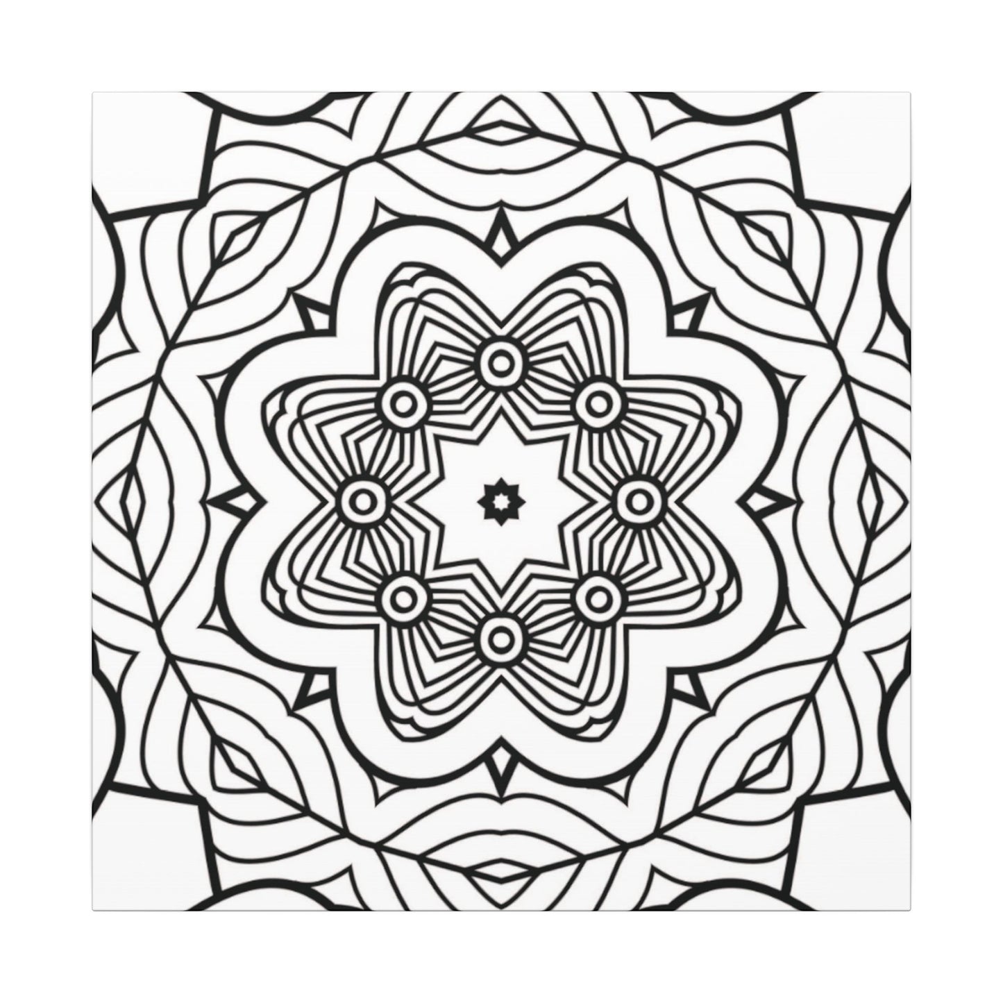 Paint-Your-Own Mandala Canvas Design #43, Stretched, 0.75" (Multi-Size)