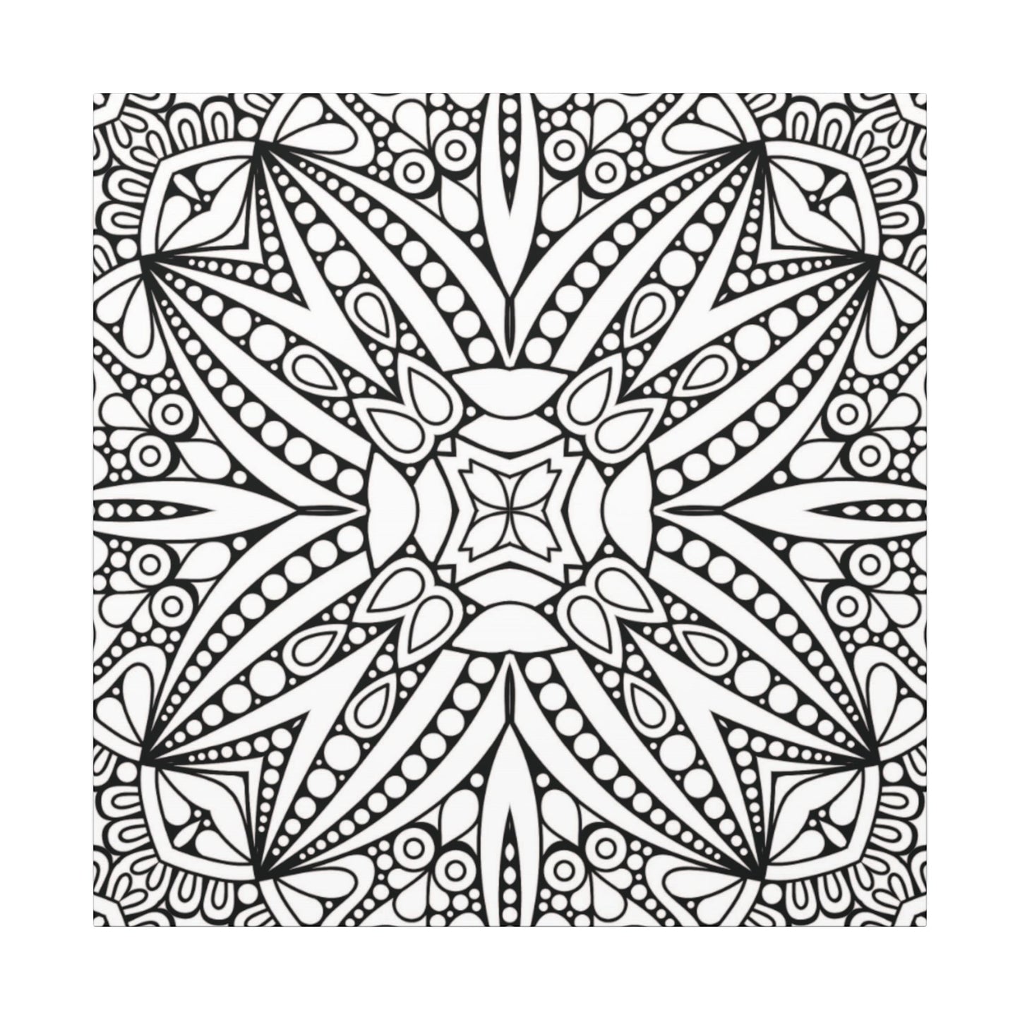 Paint-Your-Own Mandala Canvas Design #41, Stretched, 0.75" (Multi-Size)