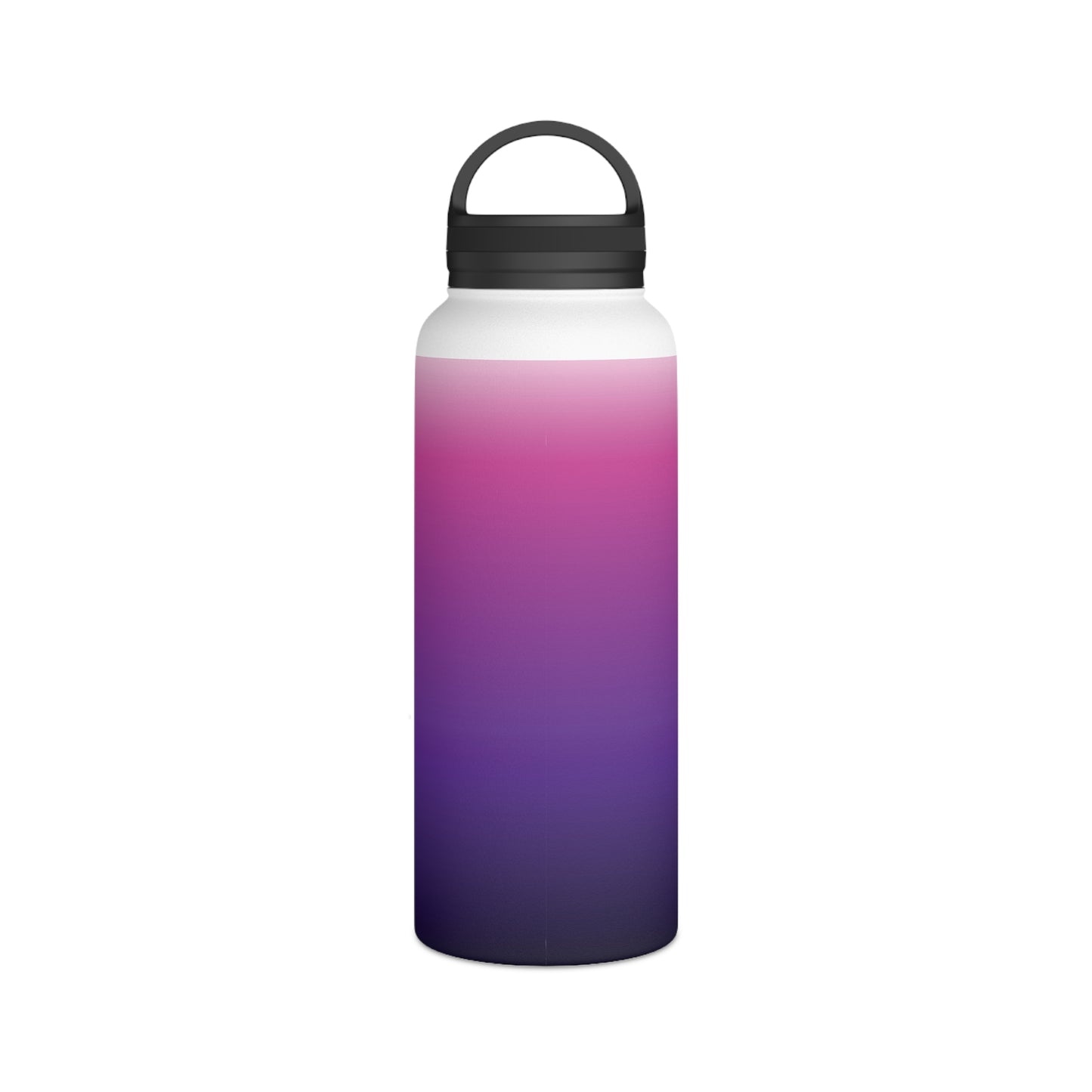 Ombré Stainless Steel Water Bottle with Handle Lid — Gradient Pink to Purple, Insulated Travel Bottle