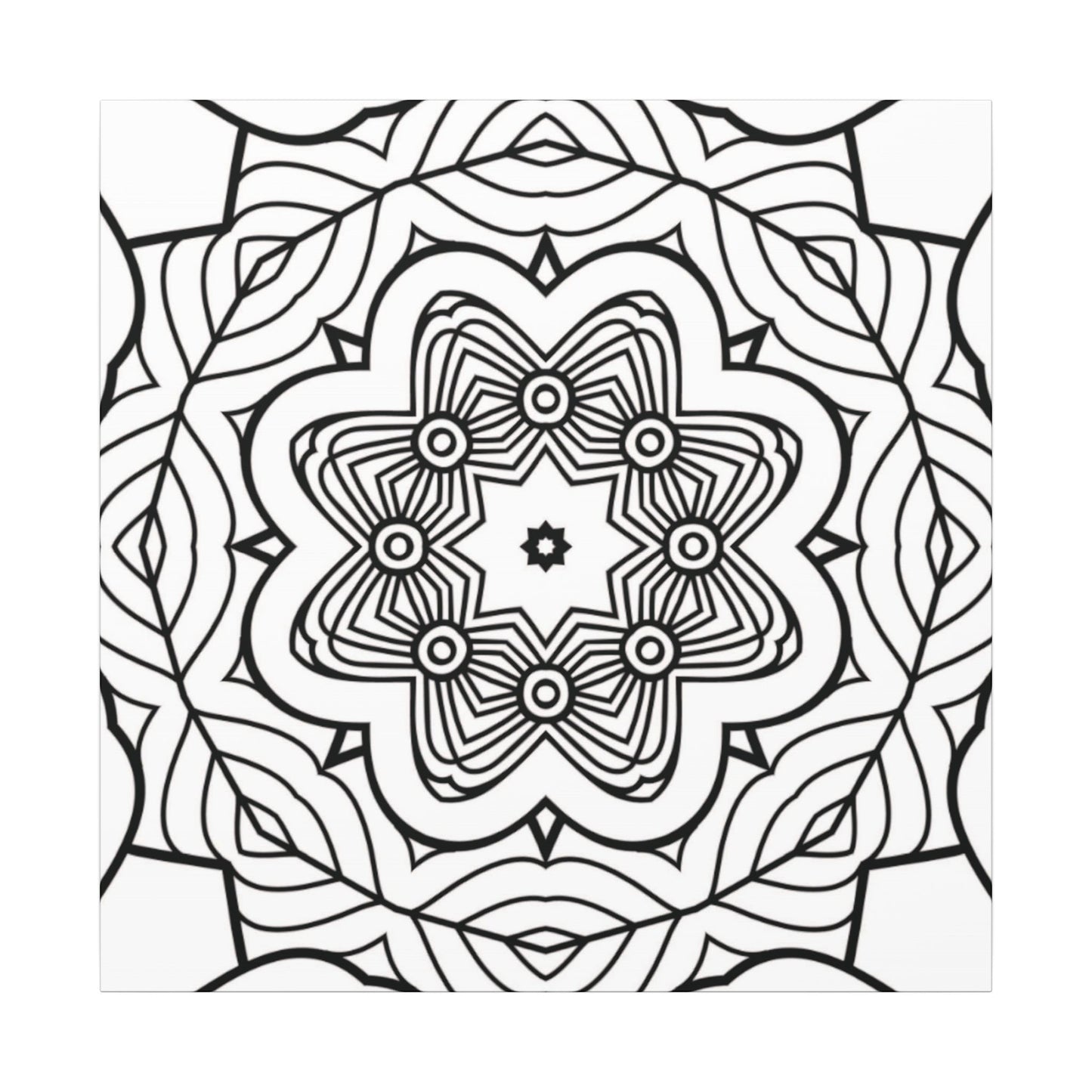 Paint-Your-Own Mandala Canvas Design #43, Stretched, 0.75" (Multi-Size)