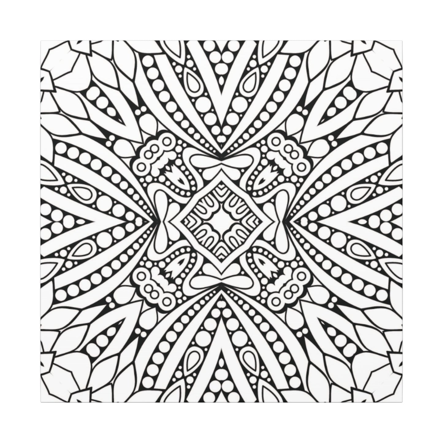 Paint-Your-Own Mandala Canvas Design #49, Stretched, 0.75" (Multi-Size)