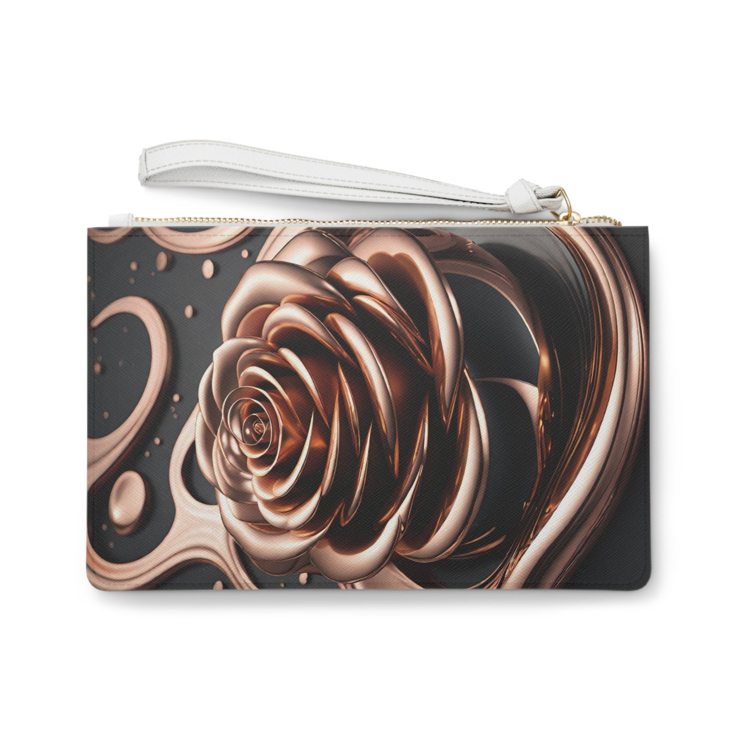Golden Rose Swirl Clutch Bag
