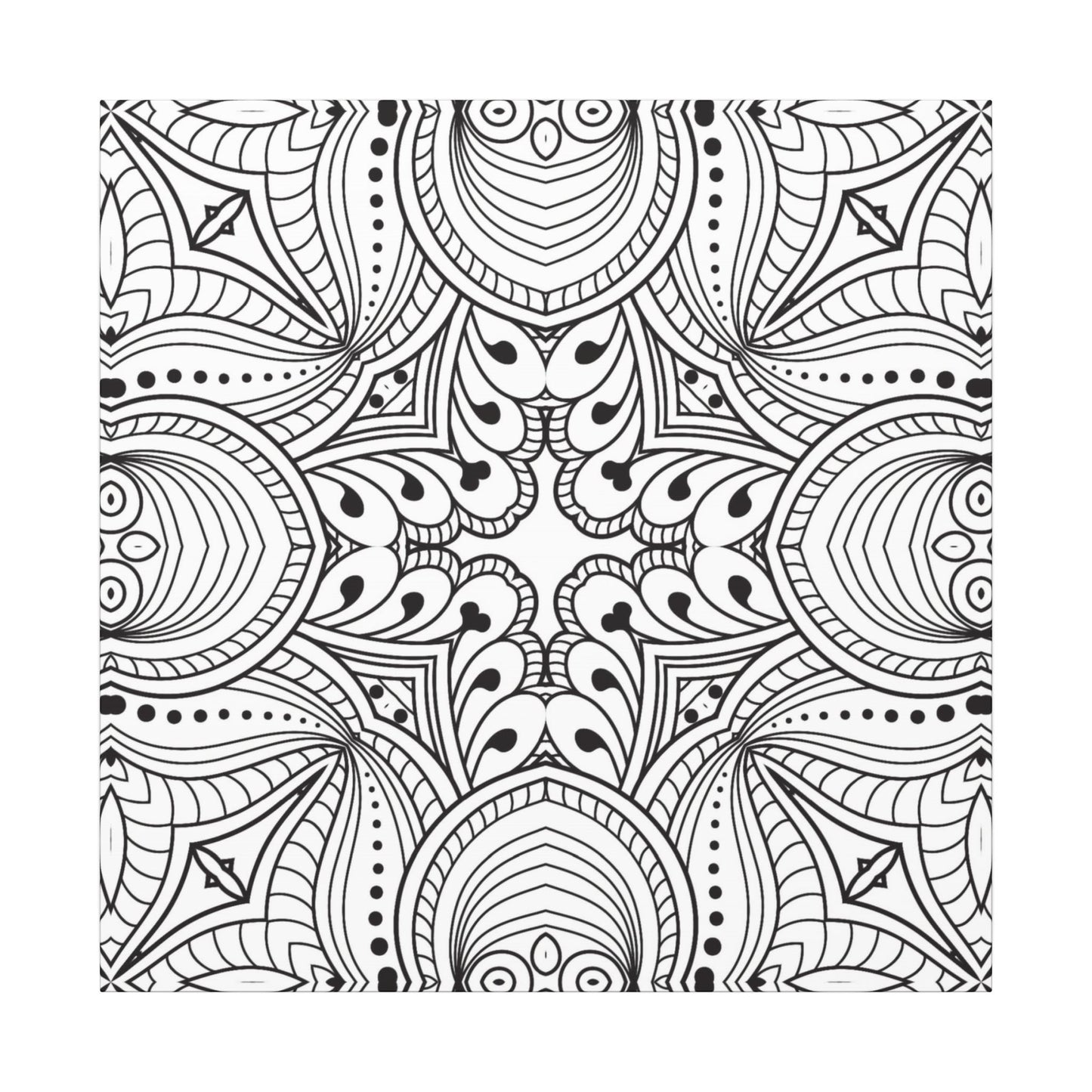 Paint-Your-Own Mandala Canvas Design #32, Stretched, 0.75" (Multi-Size)
