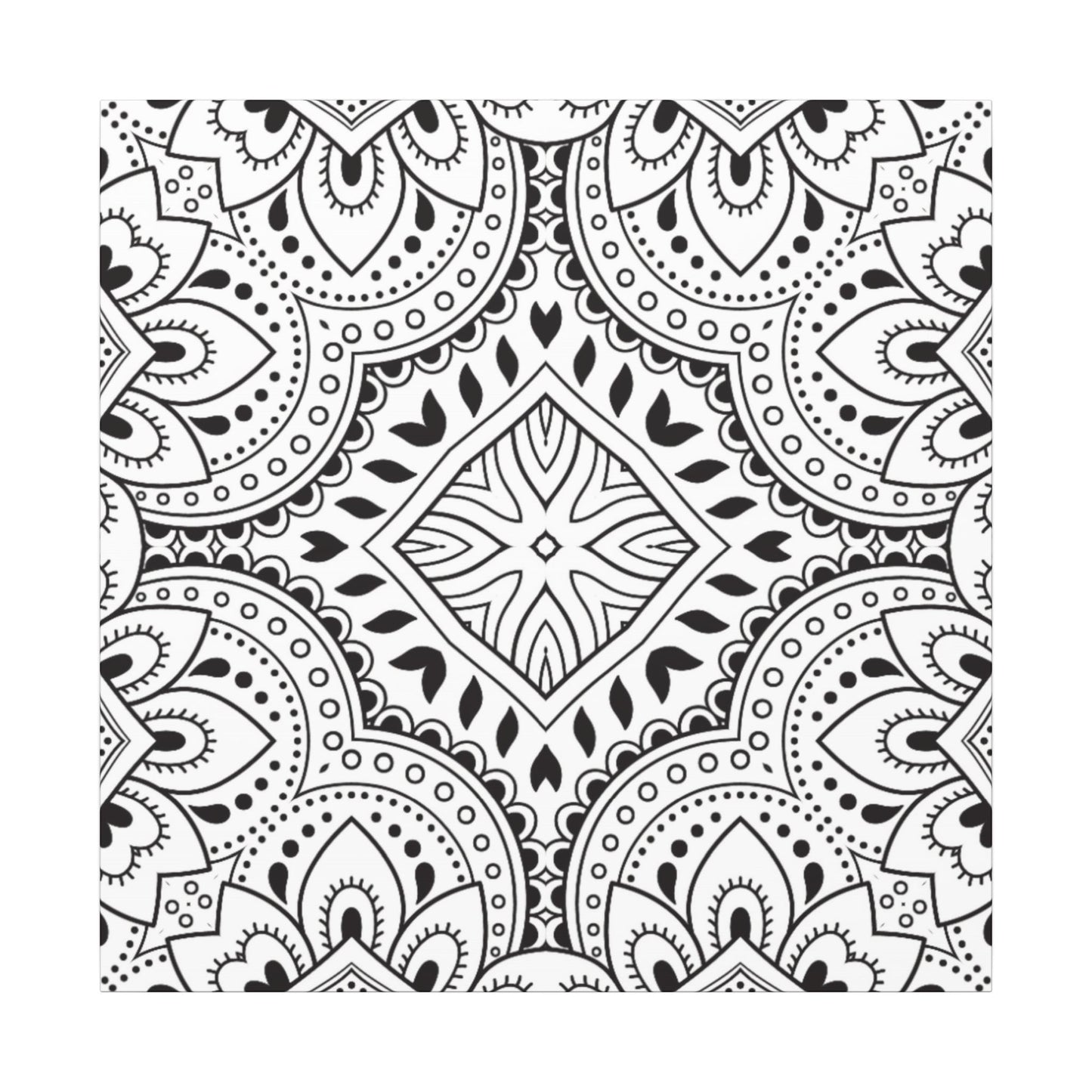 Paint-Your-Own Mandala Canvas Design #19, Stretched, 0.75" (Multi-Size)