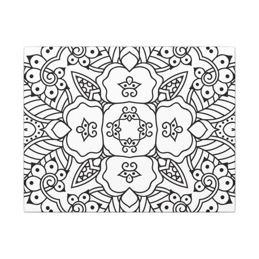 Paint-Your-Own Mandala Canvas Design #15, Stretched, 0.75" (Multi-Size)