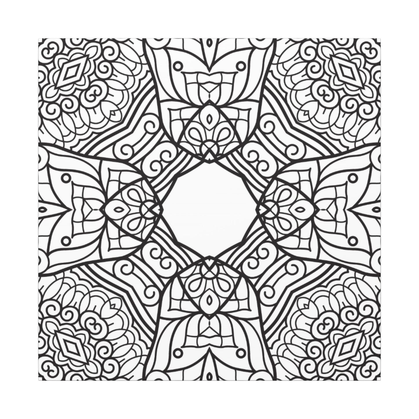 Paint-Your-Own Mandala Canvas Design #12, Stretched, 0.75" (Multi-Size)