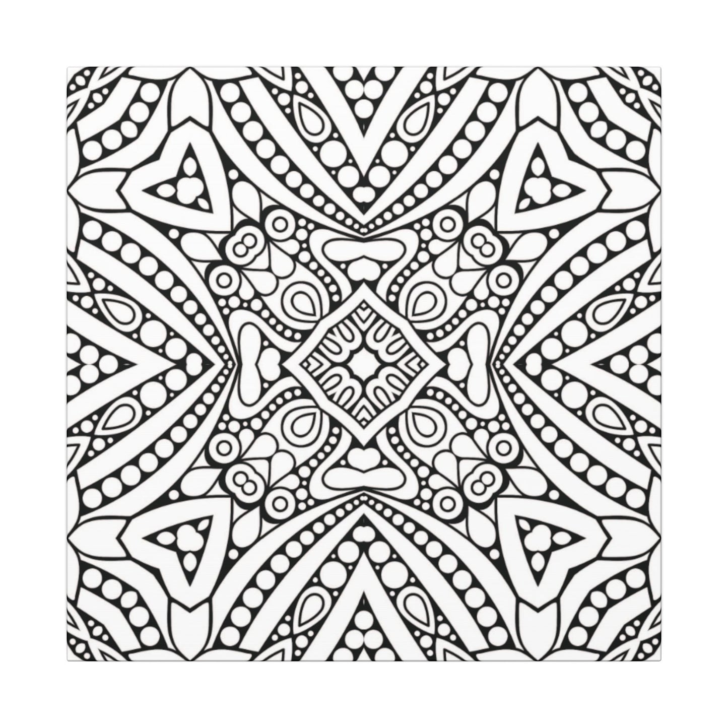 Paint-Your-Own Mandala Canvas Design #44, Stretched, 0.75" (Multi-Size)