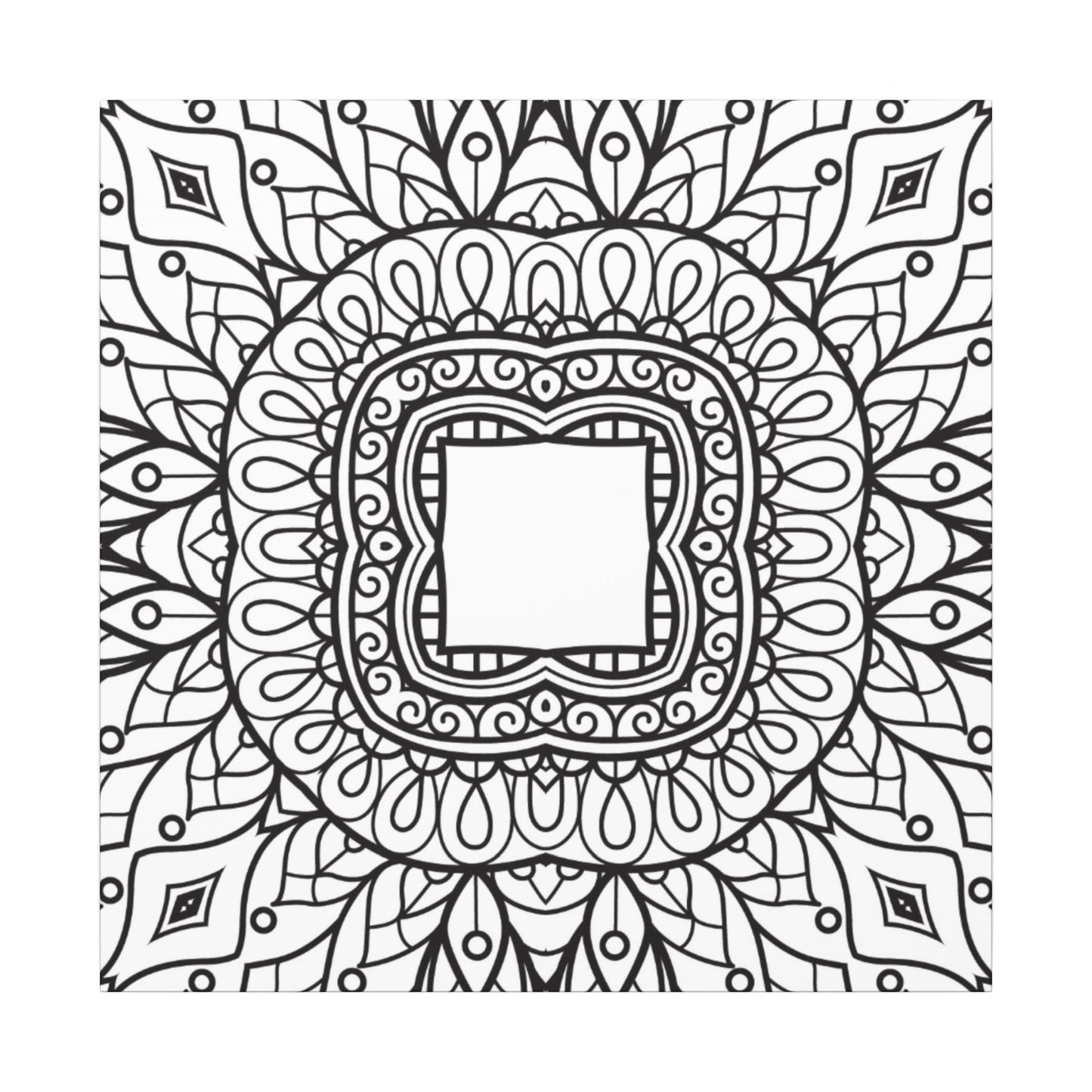 Paint-Your-Own Mandala Canvas Design #6, Stretched, 0.75" (Multi-Size)