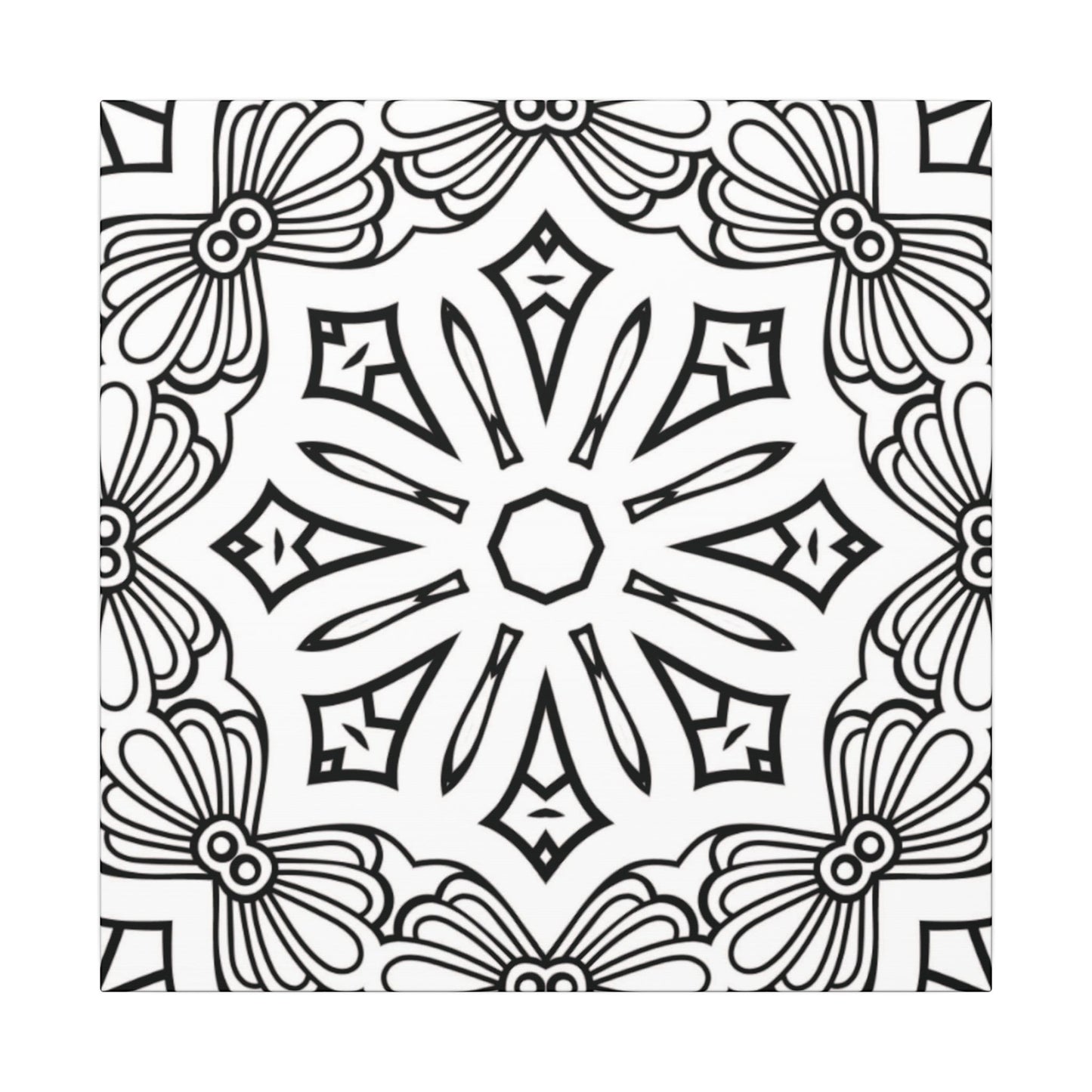 Paint-Your-Own Mandala Canvas Design #37, Stretched, 0.75" (Multi-Size)