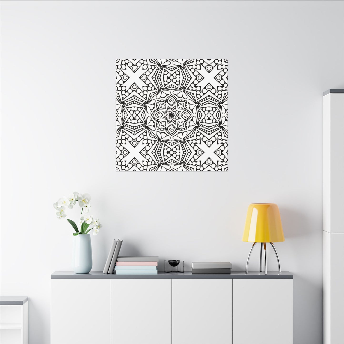 Paint-Your-Own Mandala Canvas Design #18, Stretched, 0.75" (Multi-Size)