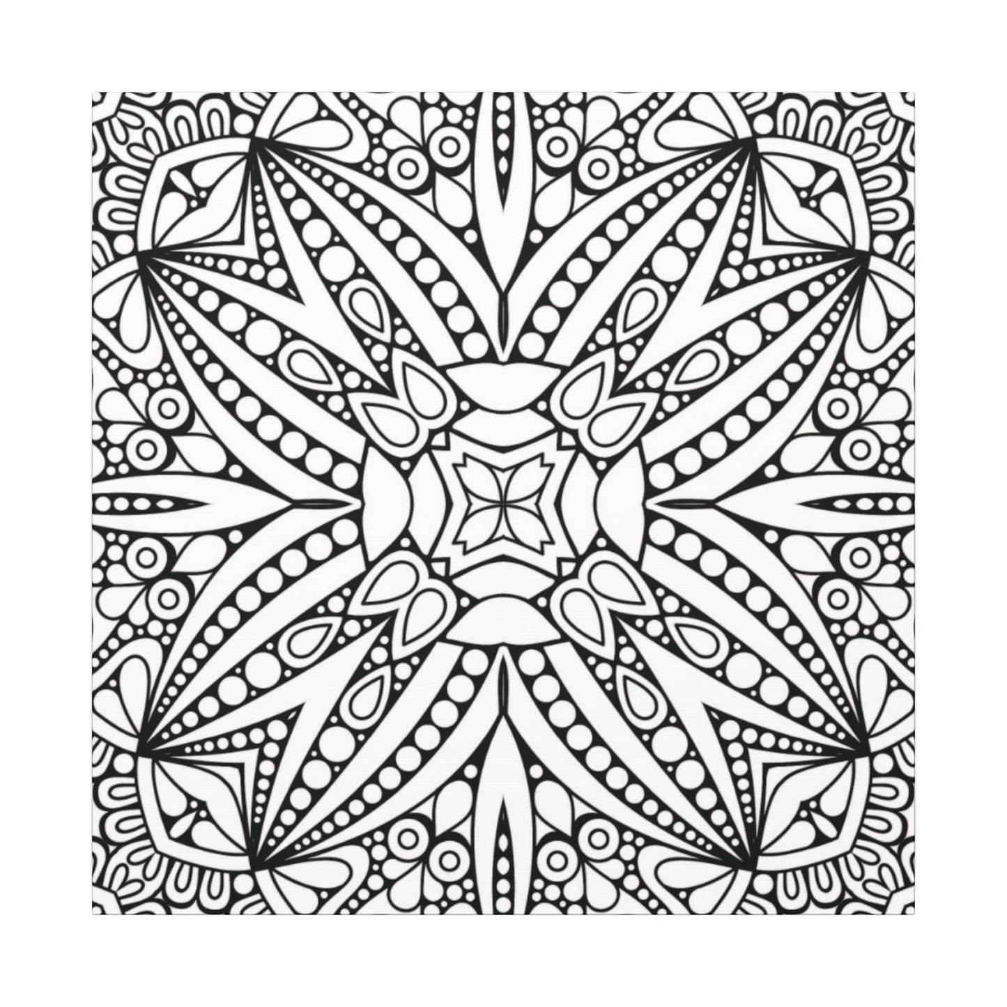 Paint-Your-Own Mandala Canvas Design #41, Stretched, 0.75" (Multi-Size)