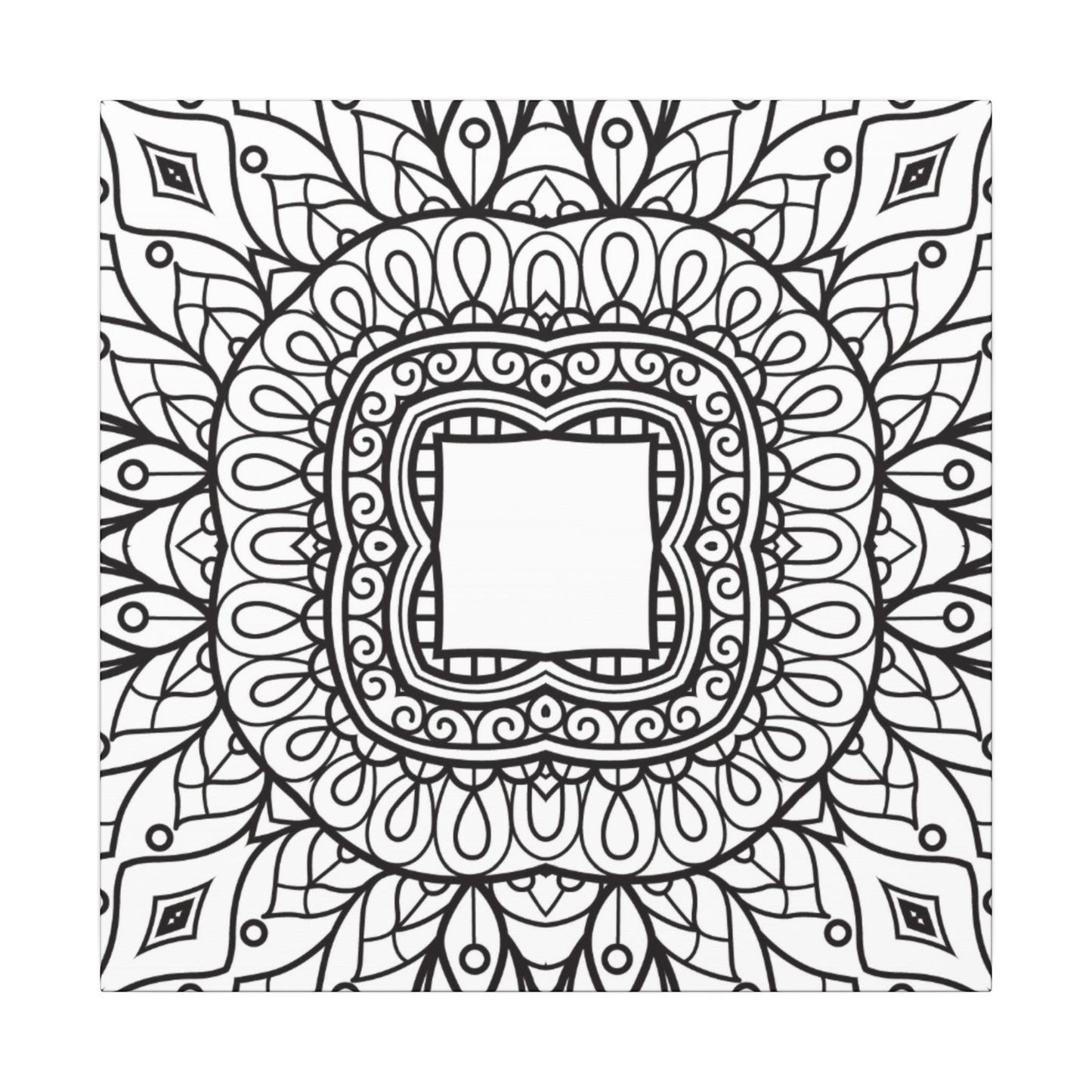 Paint-Your-Own Mandala Canvas Design #6, Stretched, 0.75" (Multi-Size)