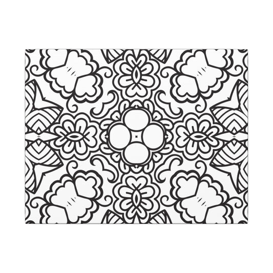 Paint-Your-Own Mandala Canvas Design #16, Stretched, 0.75" (Multi-Size)