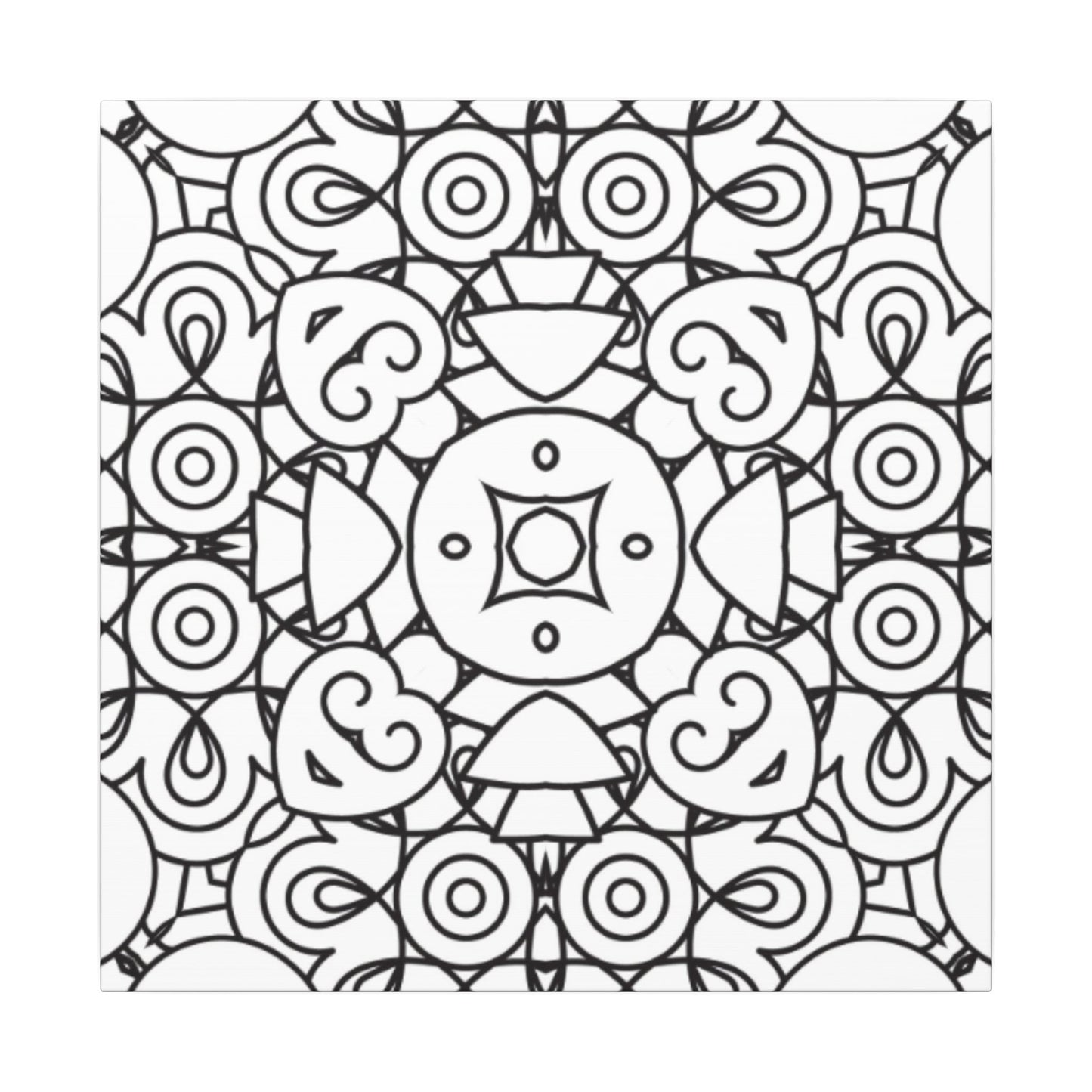 Paint-Your-Own Mandala Canvas Design #28, Stretched, 0.75" (Multi-Size)
