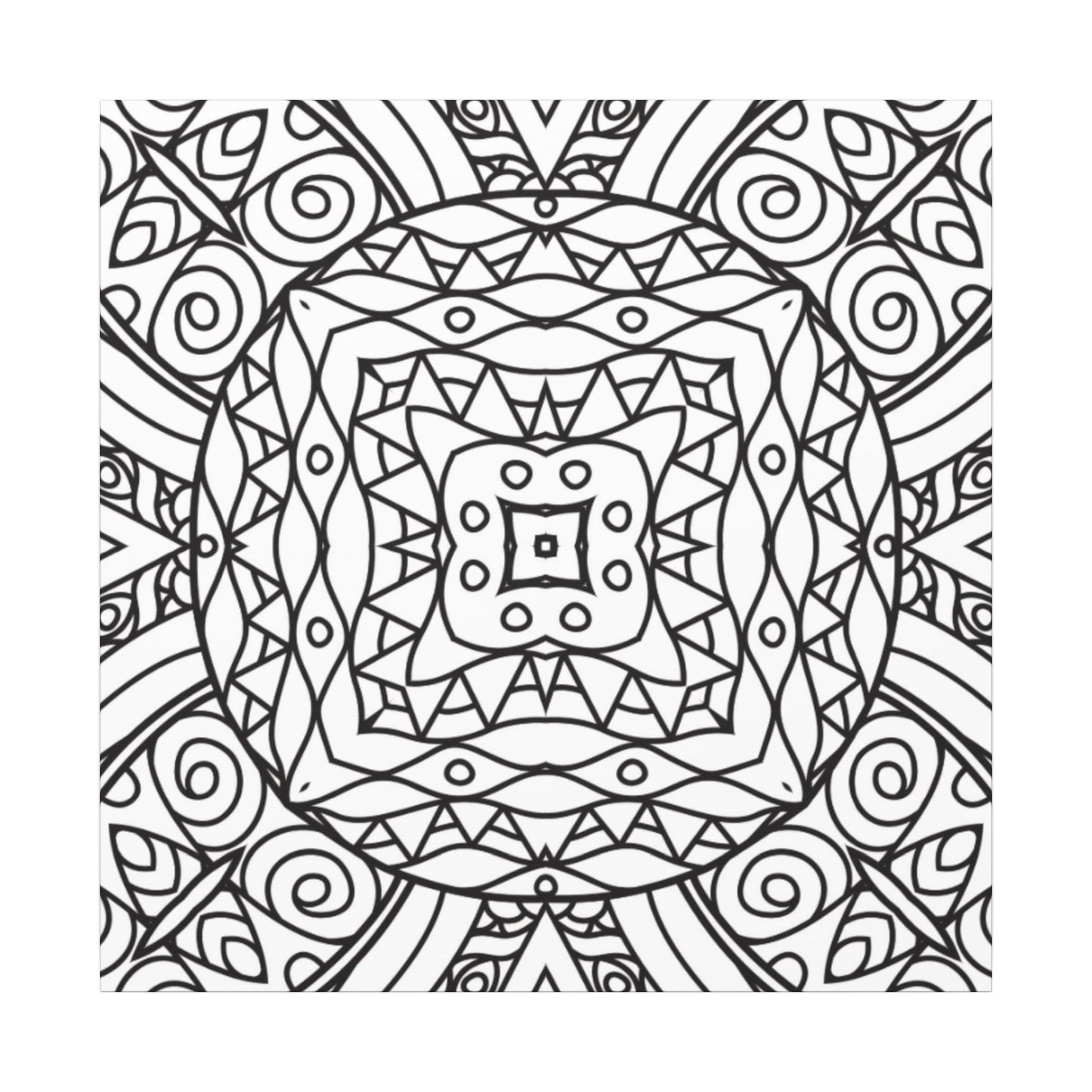 Paint-Your-Own Mandala Canvas Design #9, Stretched, 0.75" (Multi-Size)