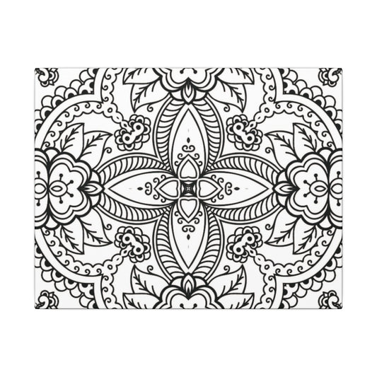 Paint-Your-Own Mandala Canvas Design #42, Stretched, 0.75" (Multi-Size)