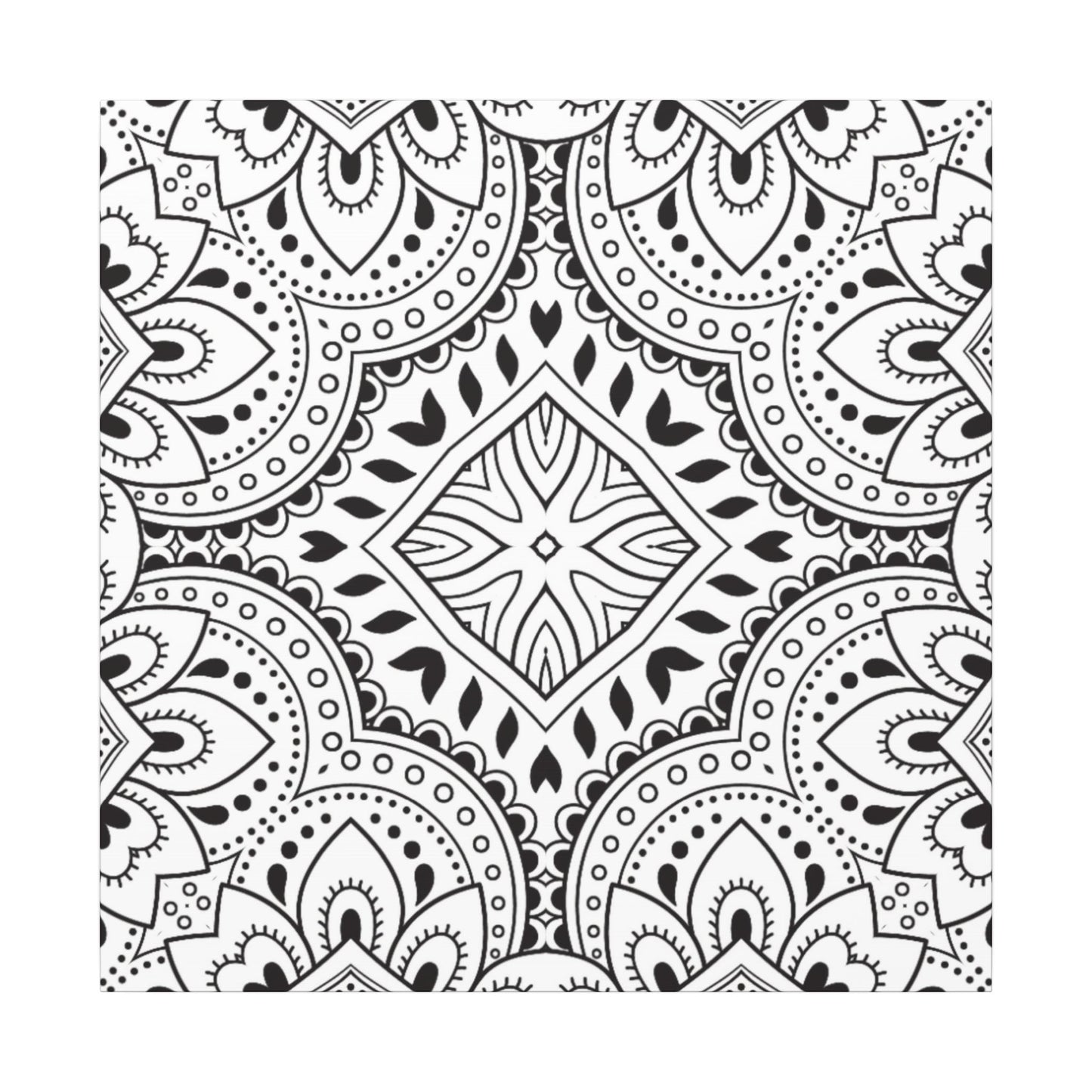 Paint-Your-Own Mandala Canvas Design #19, Stretched, 0.75" (Multi-Size)