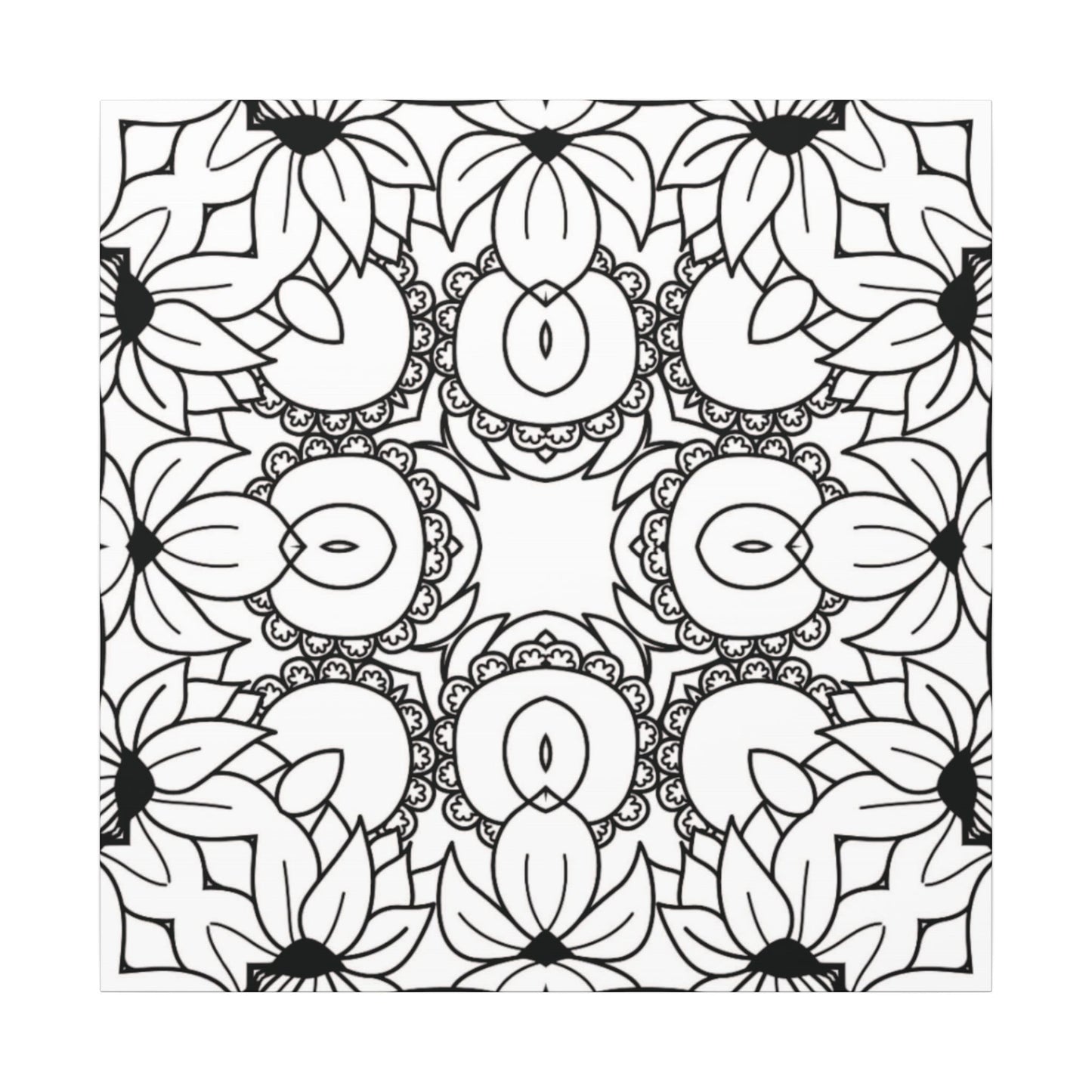 Paint-Your-Own Mandala Canvas Design #48, Stretched, 0.75" (Multi-Size)