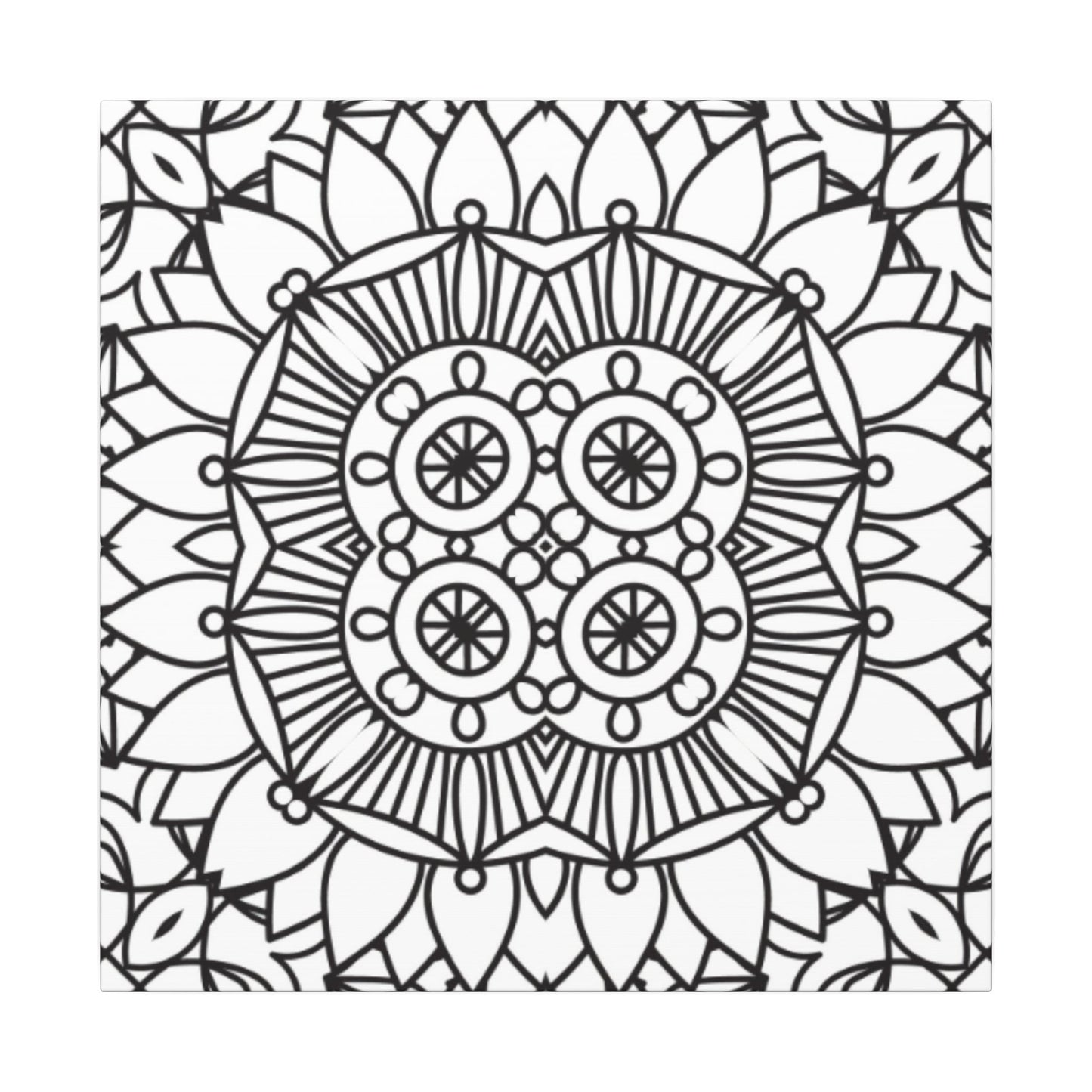 Paint-Your-Own Mandala Canvas Design #14, Stretched, 0.75" (Multi-Size)