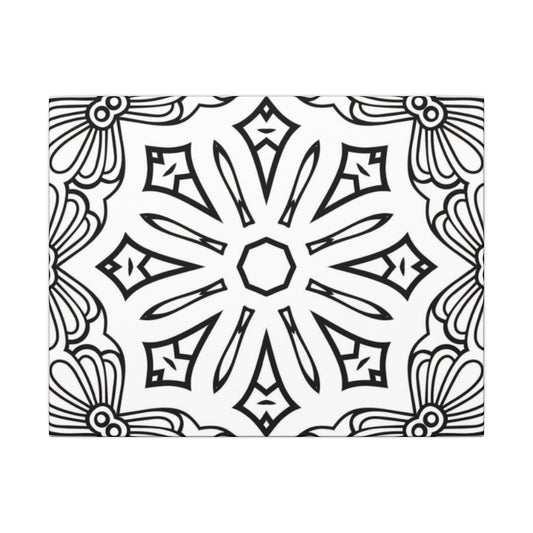 Paint-Your-Own Mandala Canvas Design #37, Stretched, 0.75" (Multi-Size)