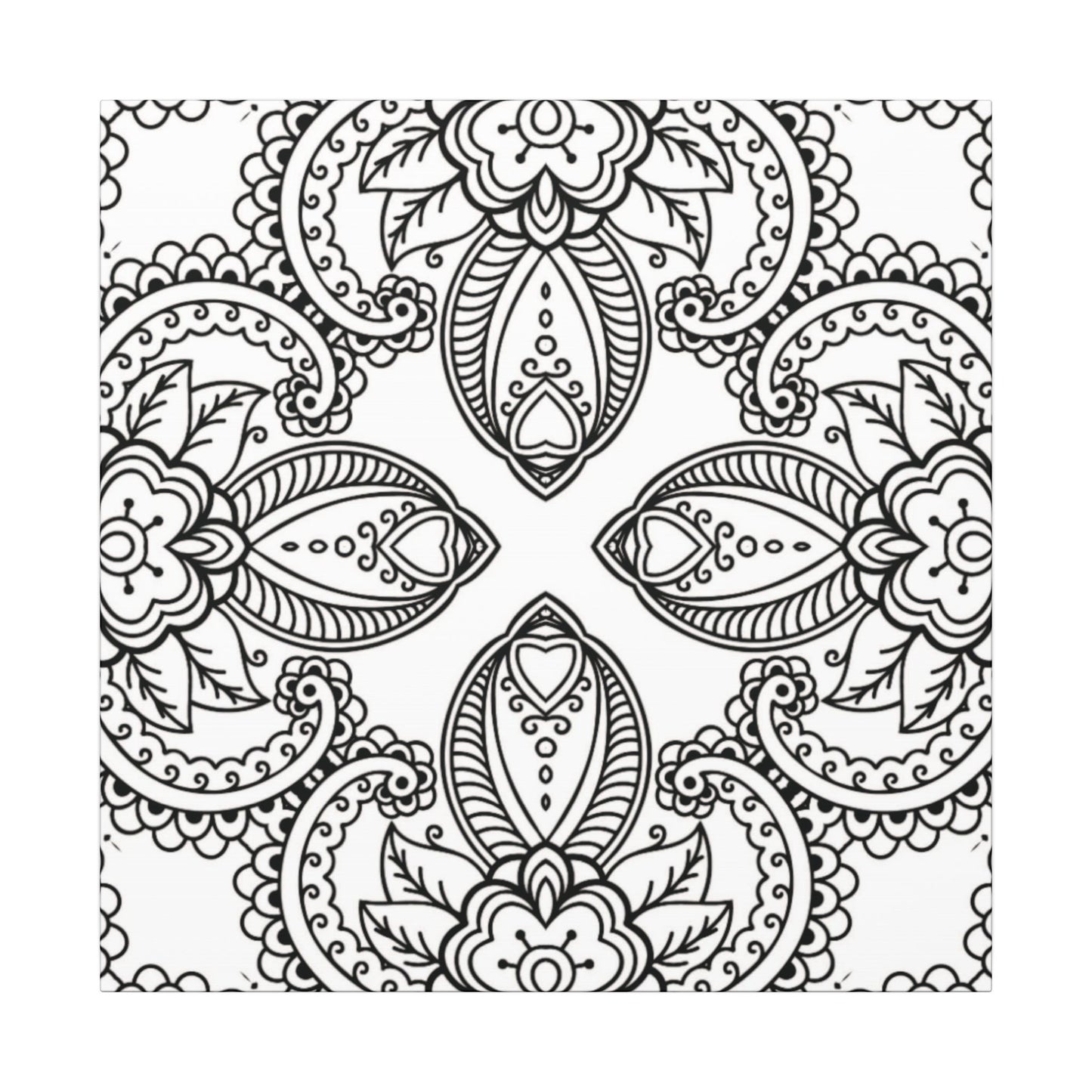 Paint-Your-Own Mandala Canvas Design #34, Stretched, 0.75" (Multi-Size)