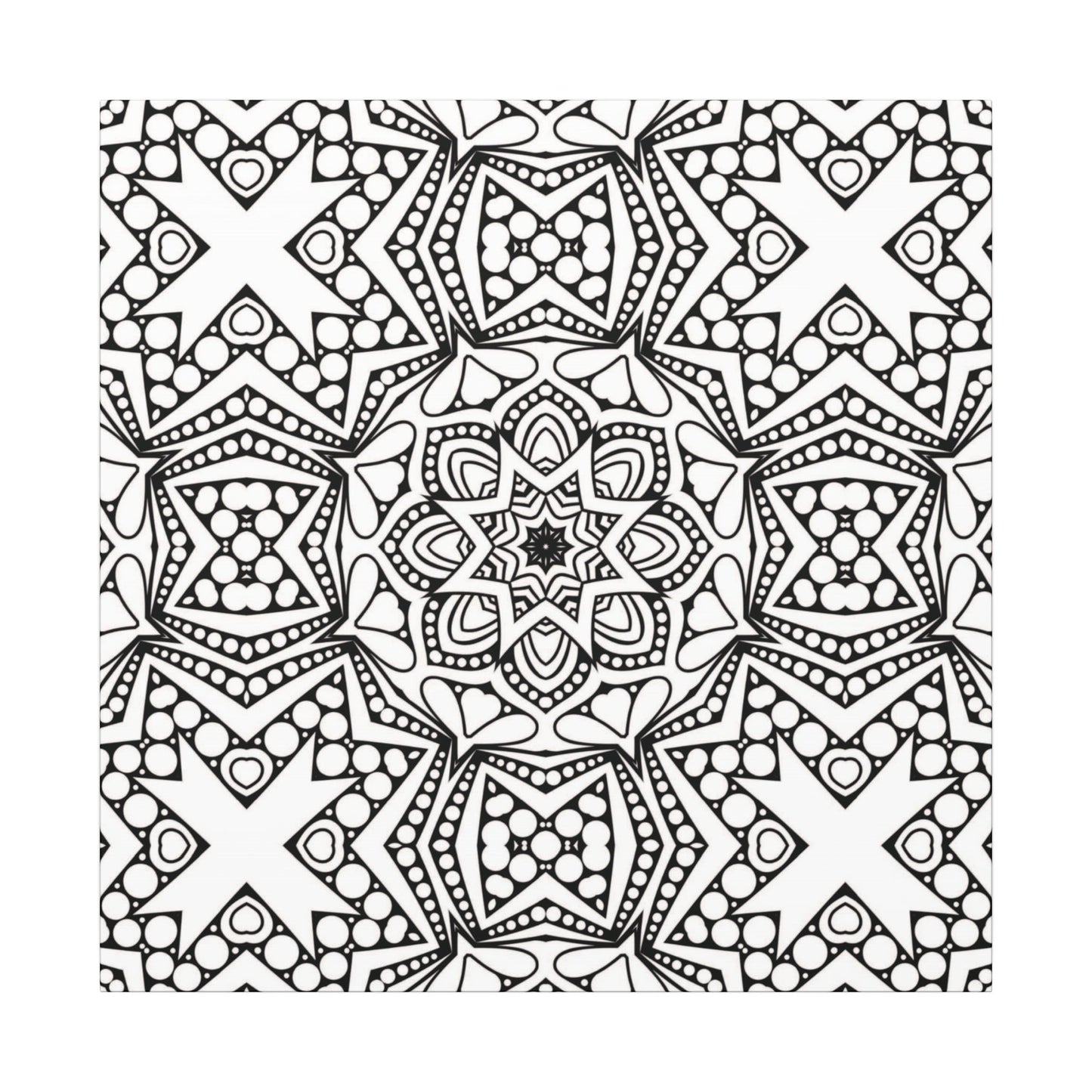 Paint-Your-Own Mandala Canvas Design #18, Stretched, 0.75" (Multi-Size)