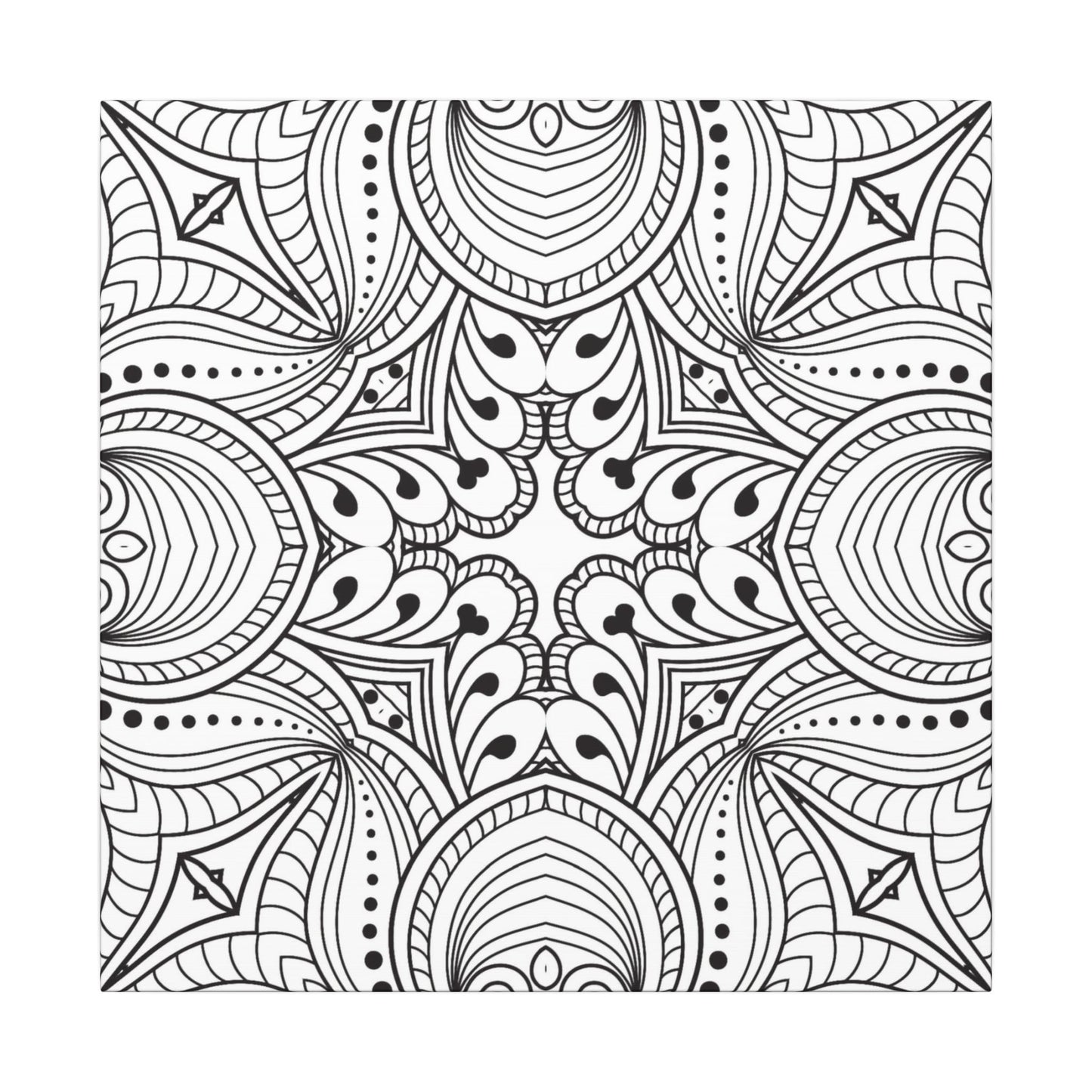 Paint-Your-Own Mandala Canvas Design #32, Stretched, 0.75" (Multi-Size)