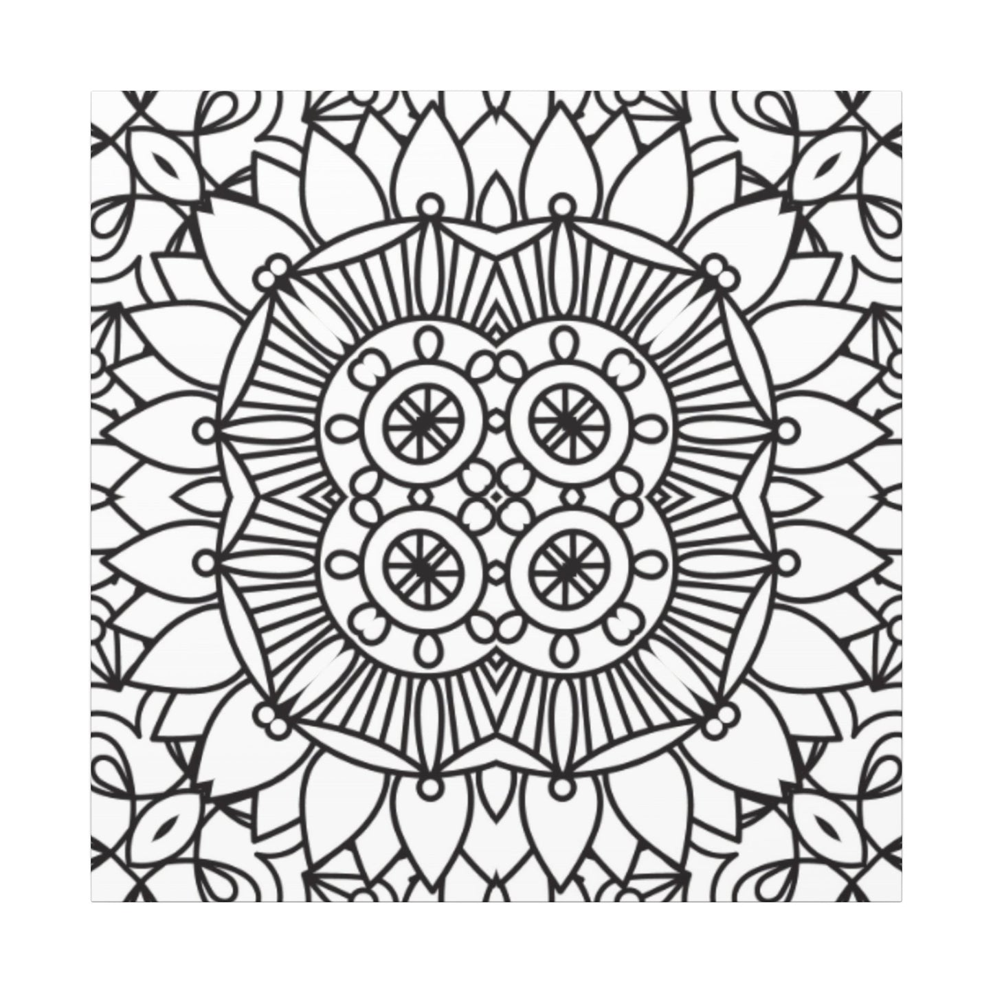 Paint-Your-Own Mandala Canvas Design #14, Stretched, 0.75" (Multi-Size)