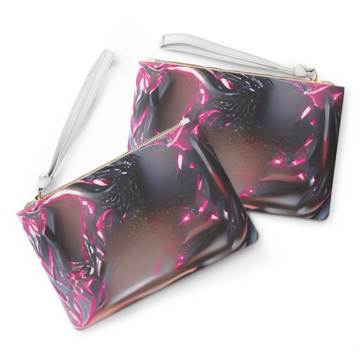 Pink & Black Swirling Plastine Clutch