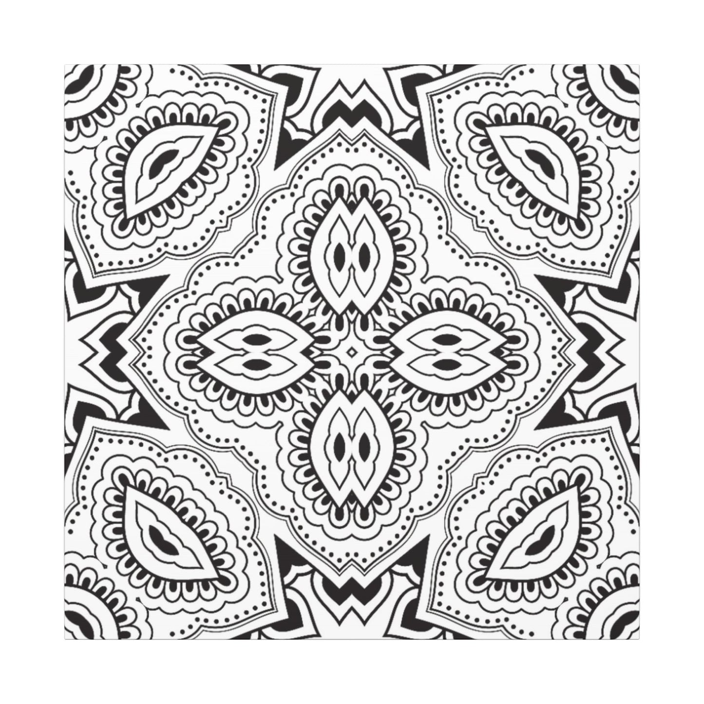 Paint-Your-Own Mandala Canvas Design #36, Stretched, 0.75" (Multi-Size)
