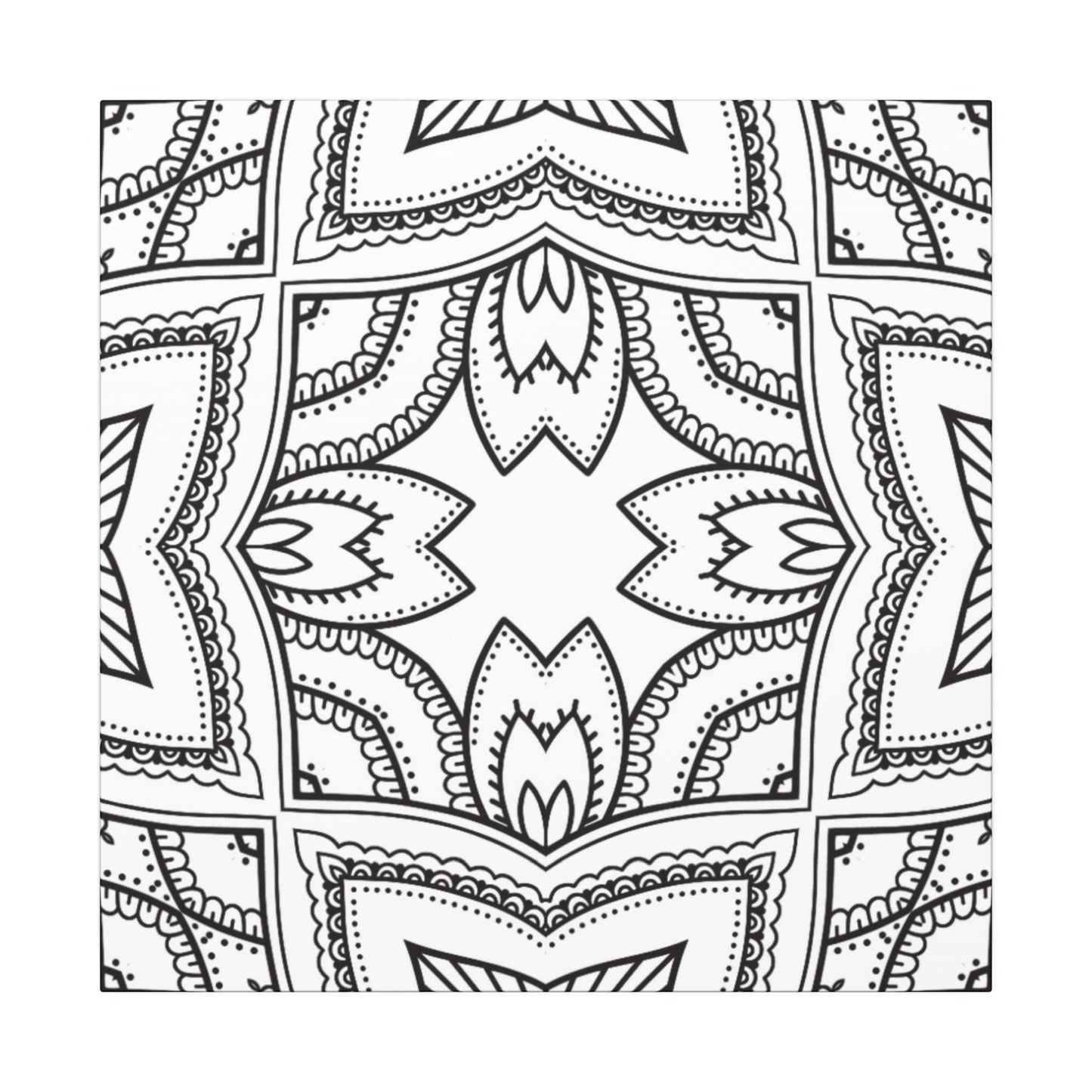 Paint-Your-Own Mandala Canvas Design #30, Stretched, 0.75" (Multi-Size)