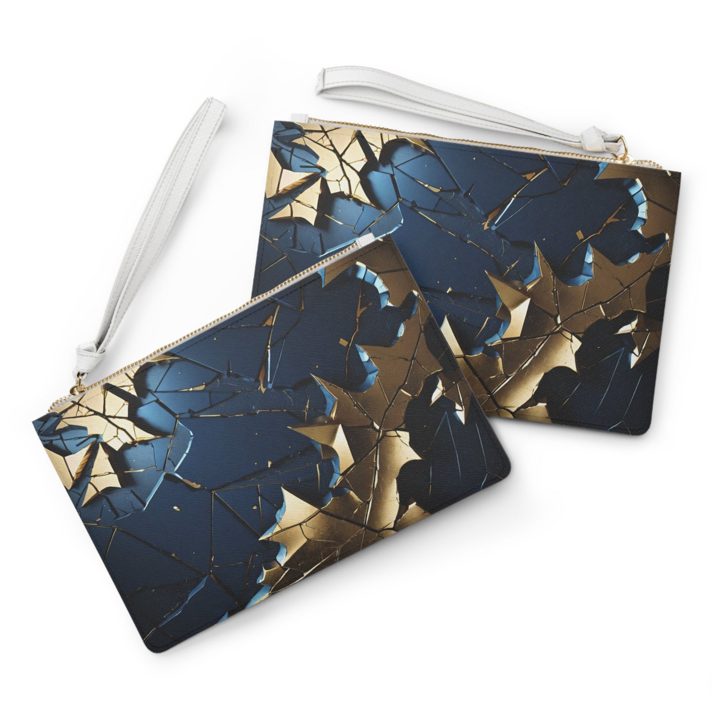 Gold Leaf Glassy Clutch Bag