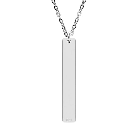 Engravable Vertical Bar Necklace — Personalized Pendant